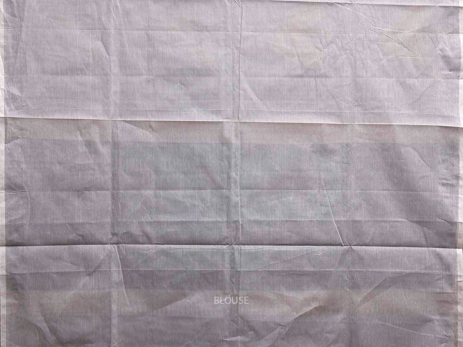 Light Grey Venkatagiri Cotton Saree with Leaves Buta and Pallu Design v0118