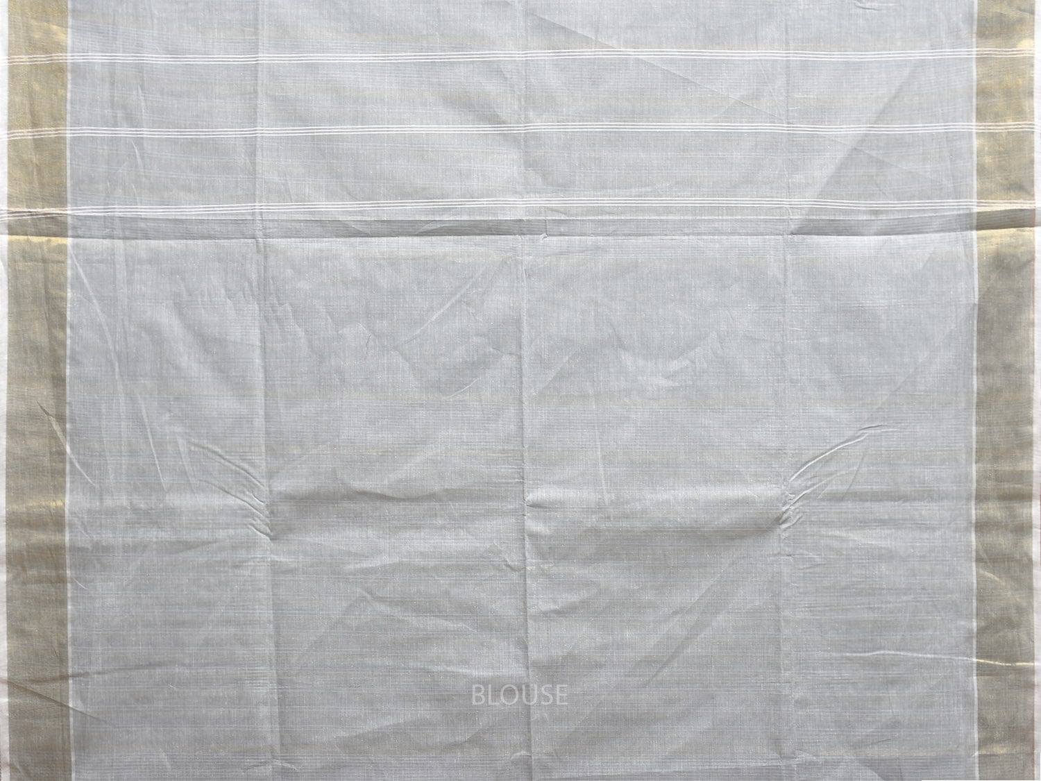 Light Grey Venkatagiri Cotton Saree with Strips Pallu Design v0088