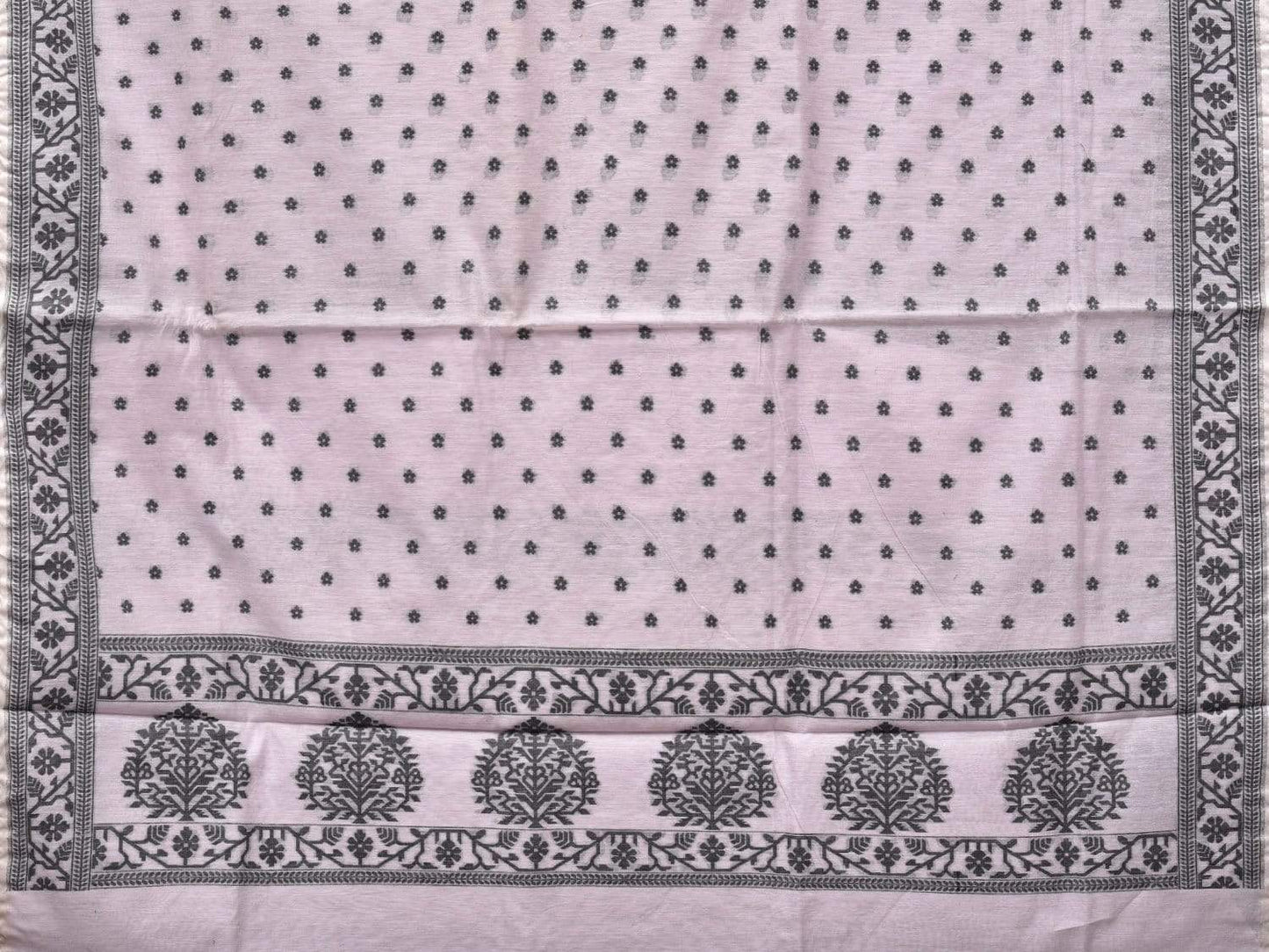 Light Lavender Banaras Cotton Handloom Saree with Border Design b0290