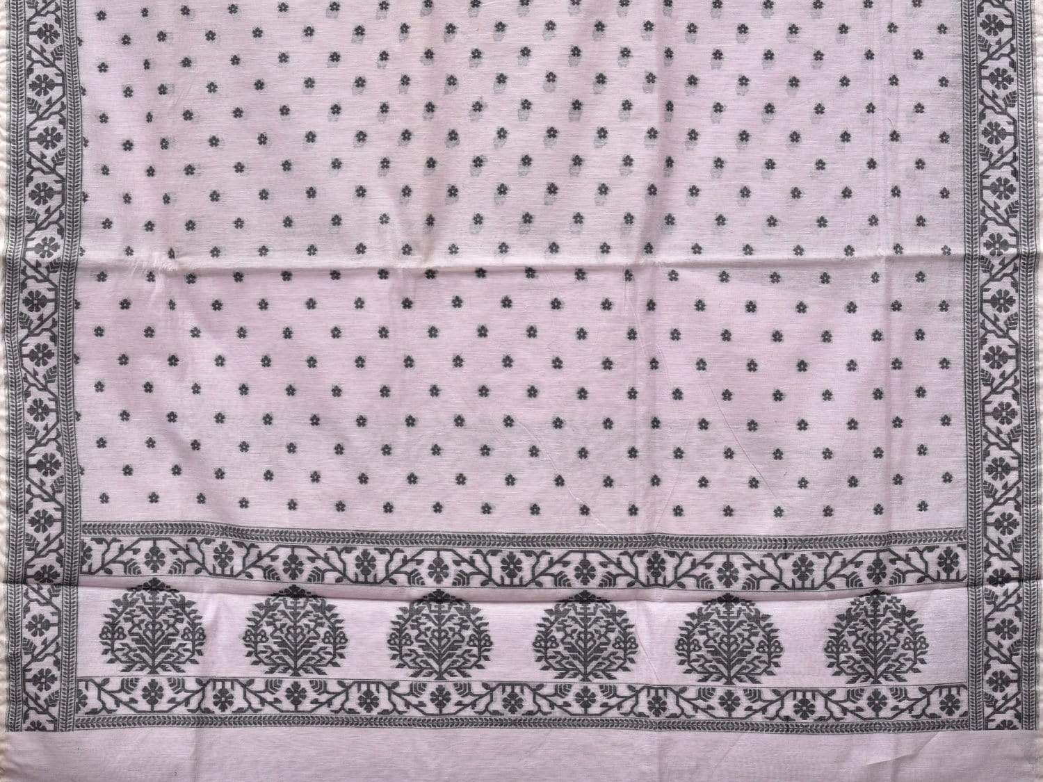 Light Lavender Banaras Cotton Handloom Saree with Border Design b0290