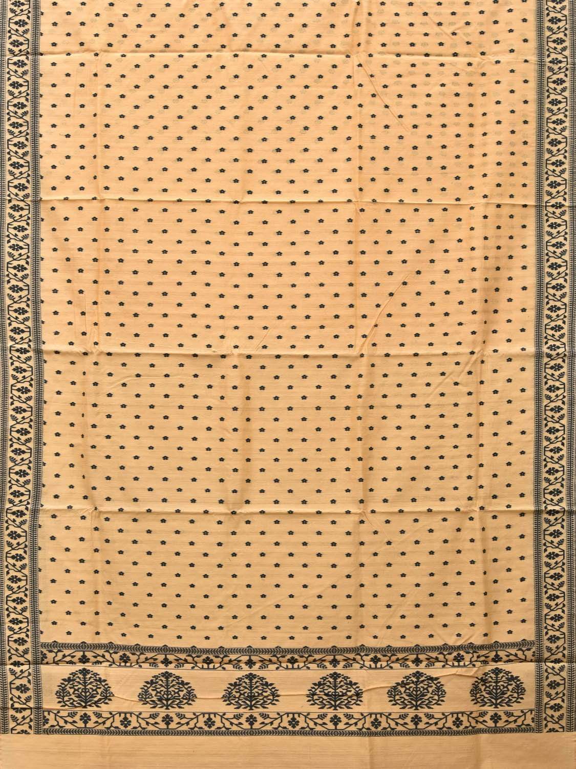 Light Orange Banaras Cotton Handloom Saree with Border Design b0289