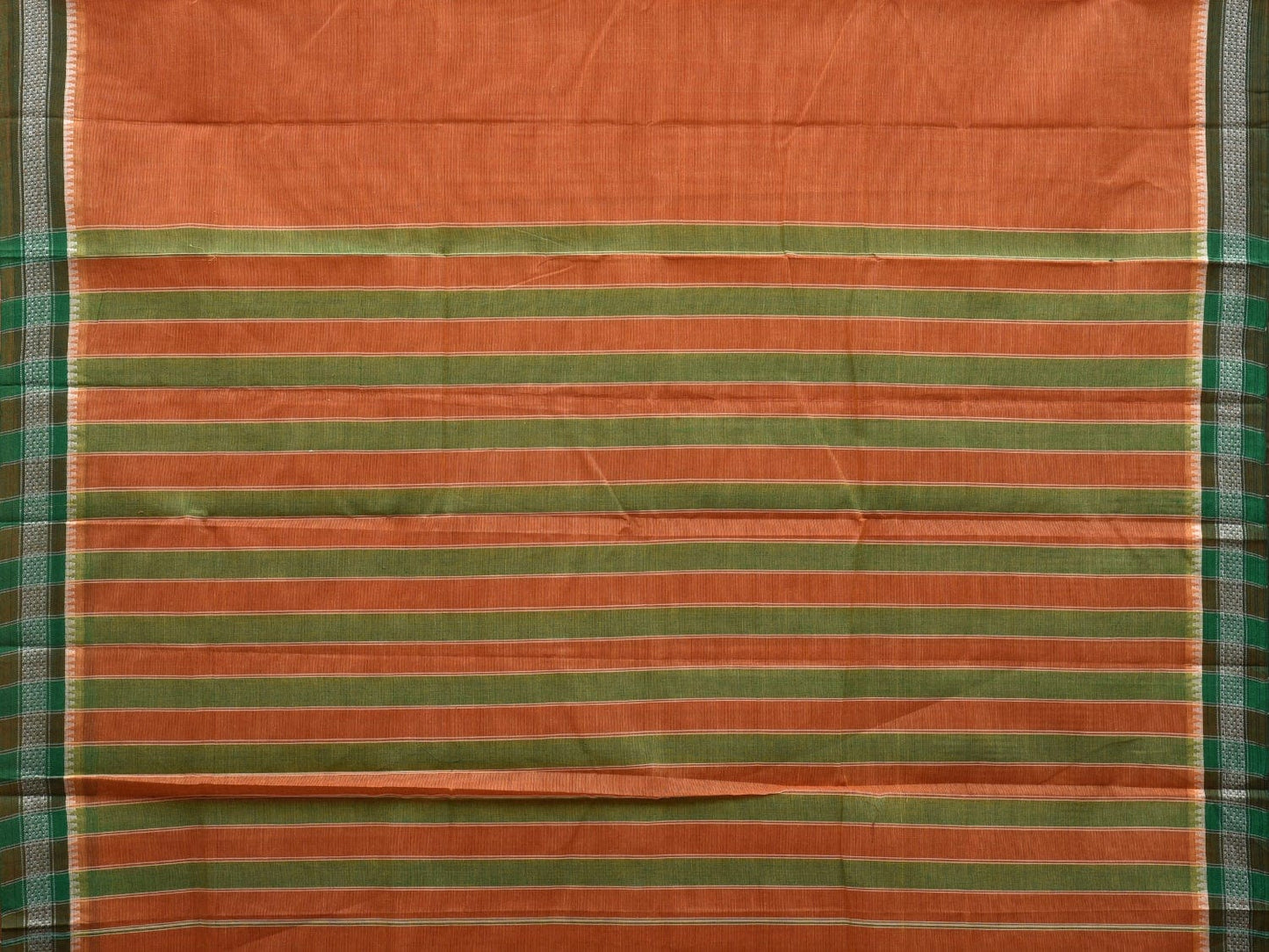 Light Orange Narayanpet Cotton Handloom Plain Saree with Border Design No Blouse np0527