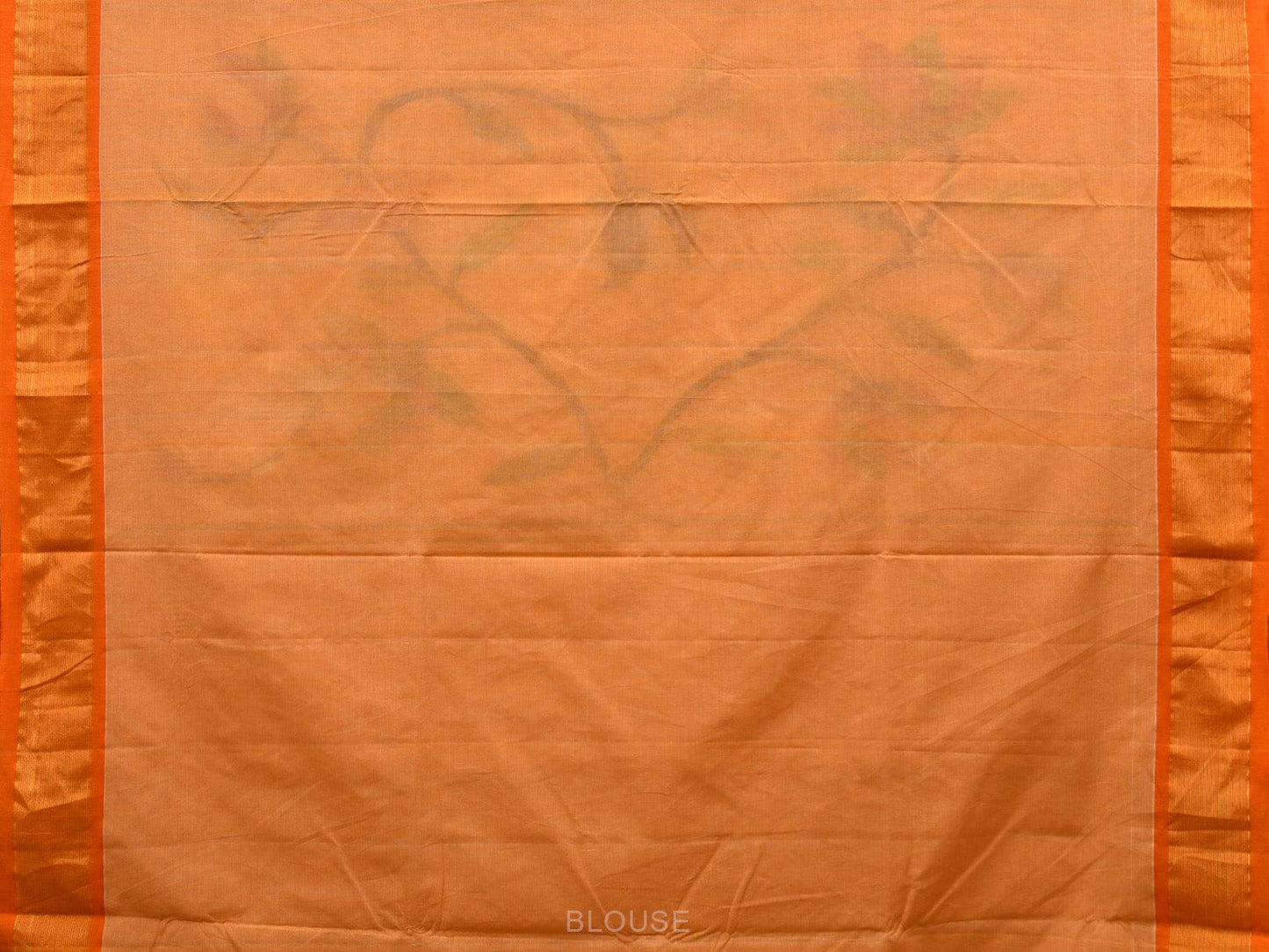 Light Orange Paithani Cotton Handloom Saree with Lotus Pallu Design p0440
