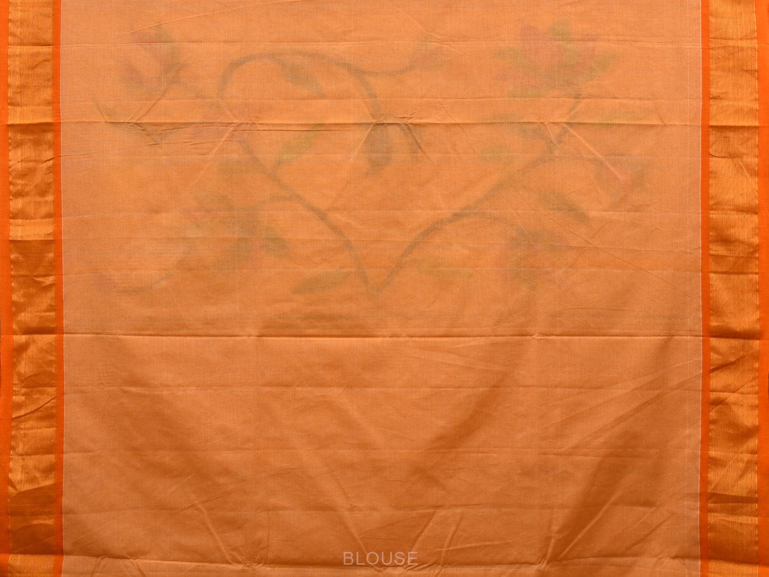 Light Orange Paithani Cotton Handloom Saree with Lotus Pallu Design p0440
