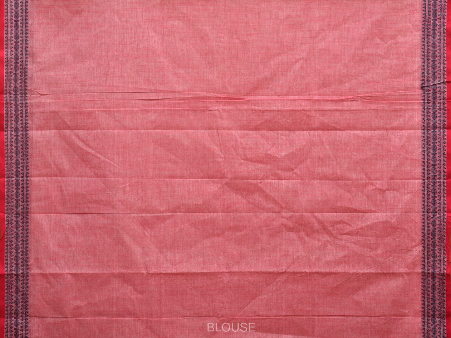 Light Peach Kanchipuram Cotton Saree with Strips Pallu and Border Design k0528