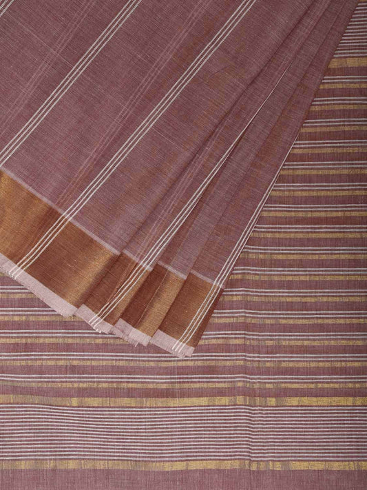 Light Peach Venkatagiri Cotton Saree with Stips Design v0104