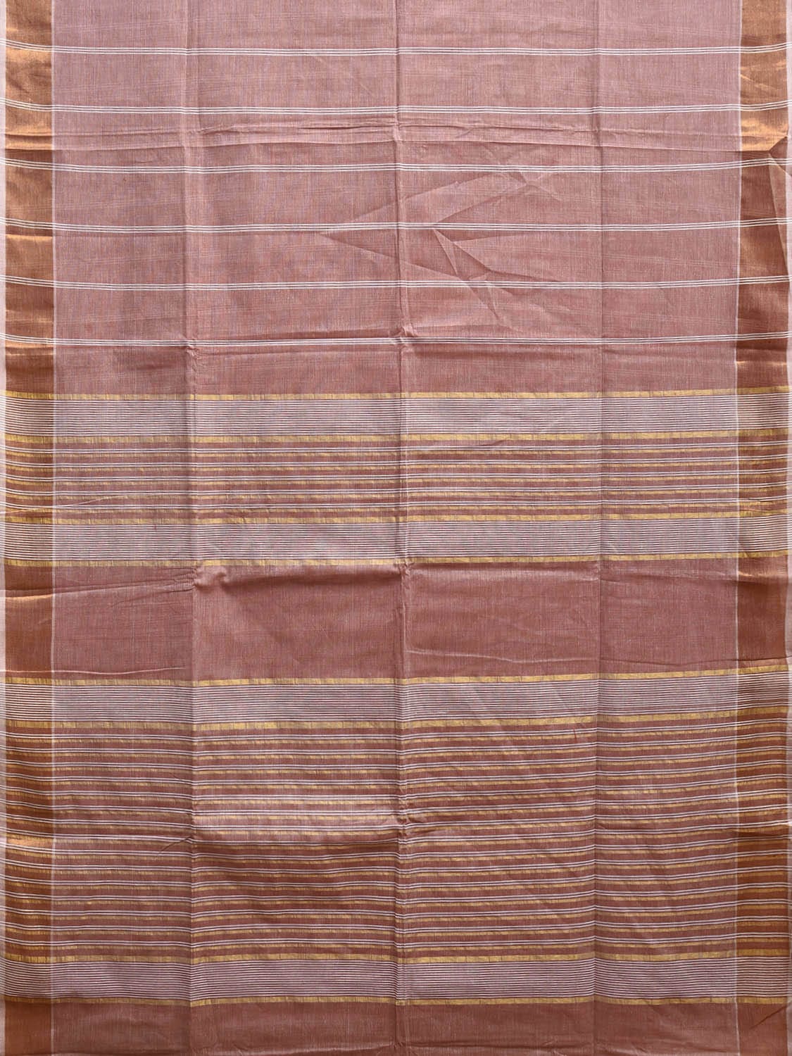 Light Peach Venkatagiri Cotton Saree with Stips Design v0104