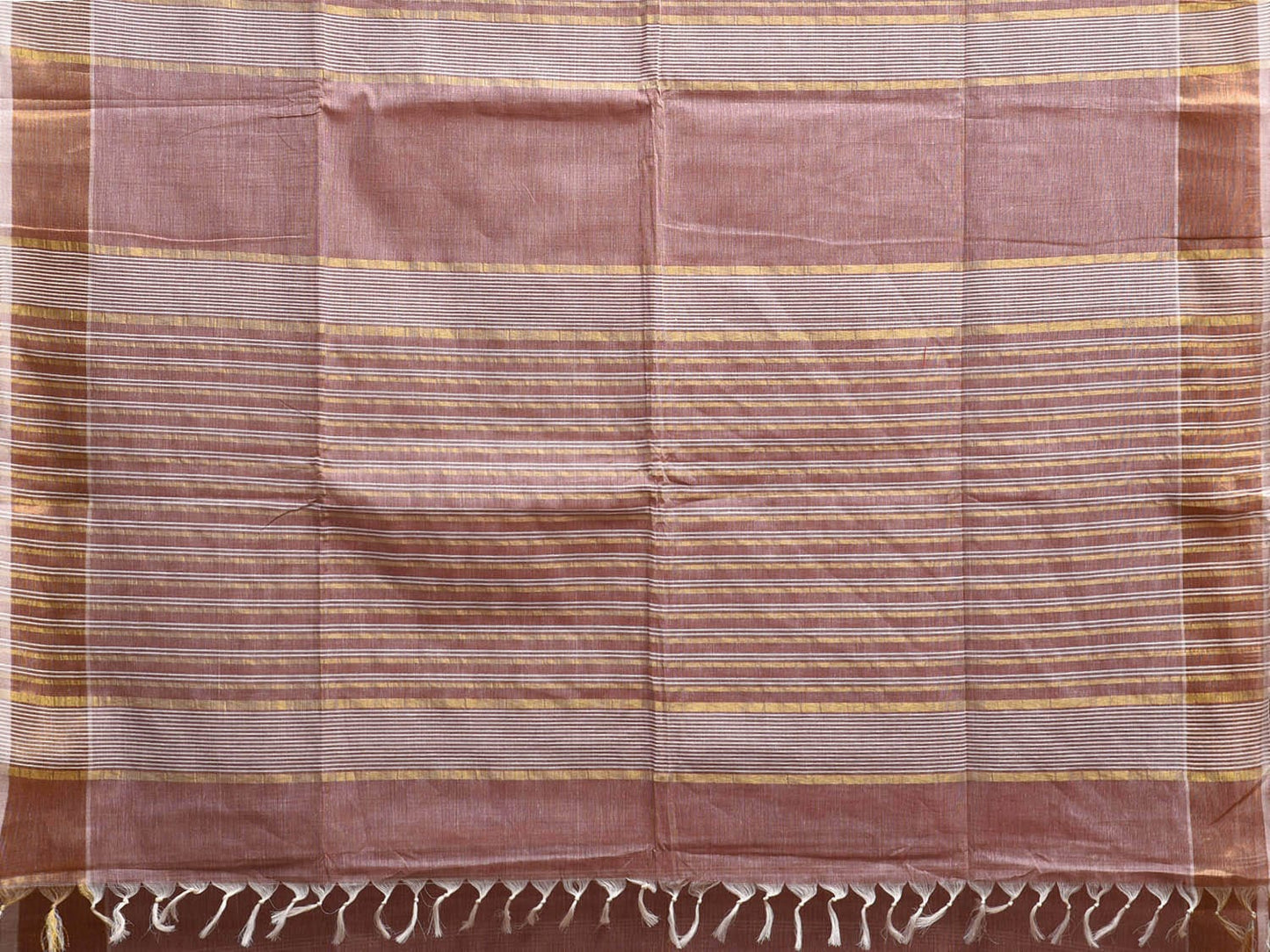 Light Peach Venkatagiri Cotton Saree with Stips Design v0104