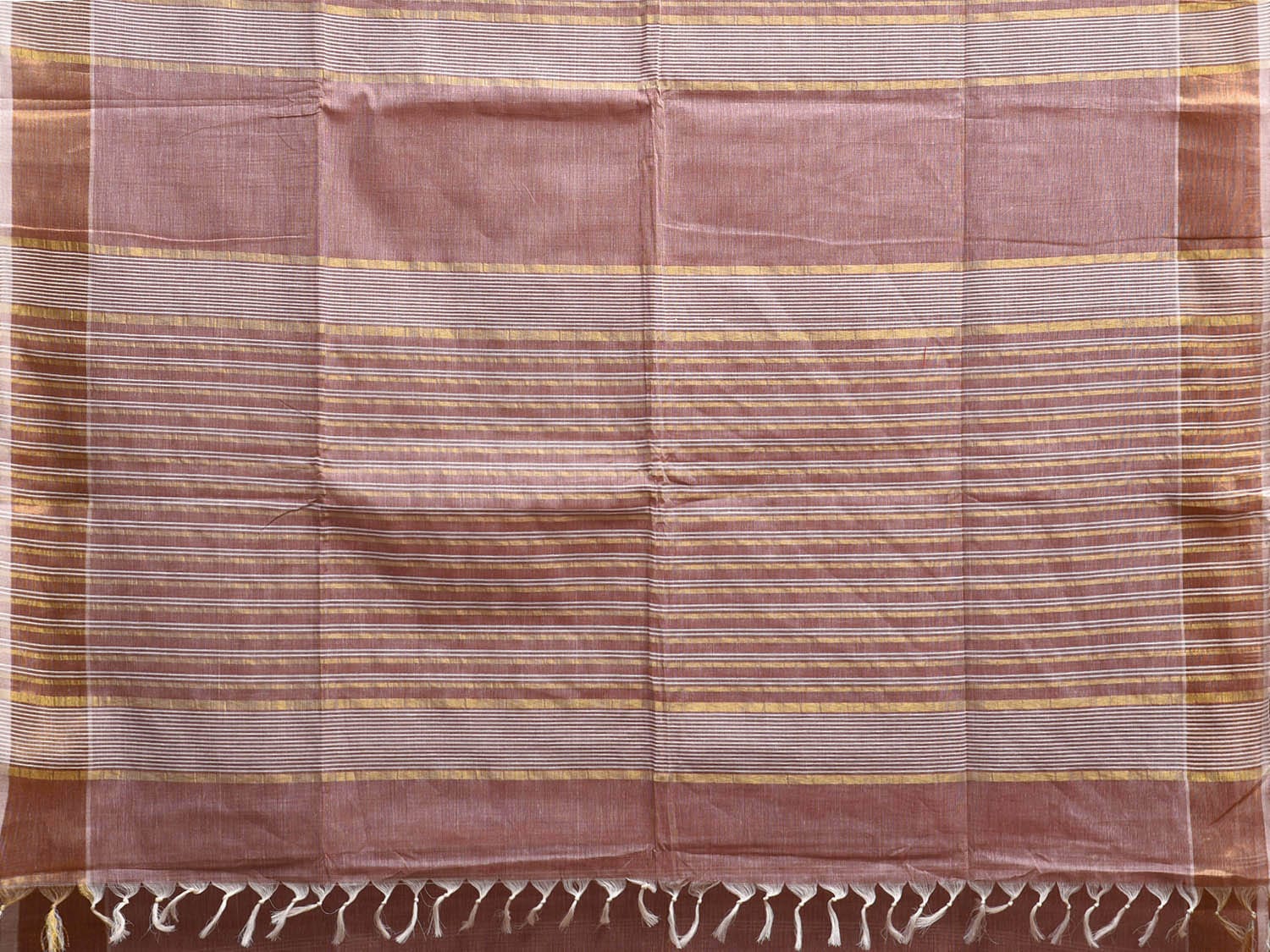 Light Peach Venkatagiri Cotton Saree with Stips Design v0104