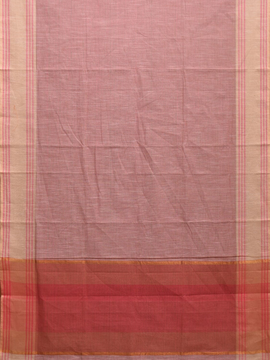 Light Pink Kanchipuram Cotton Handloom Saree with Strips Design k0556