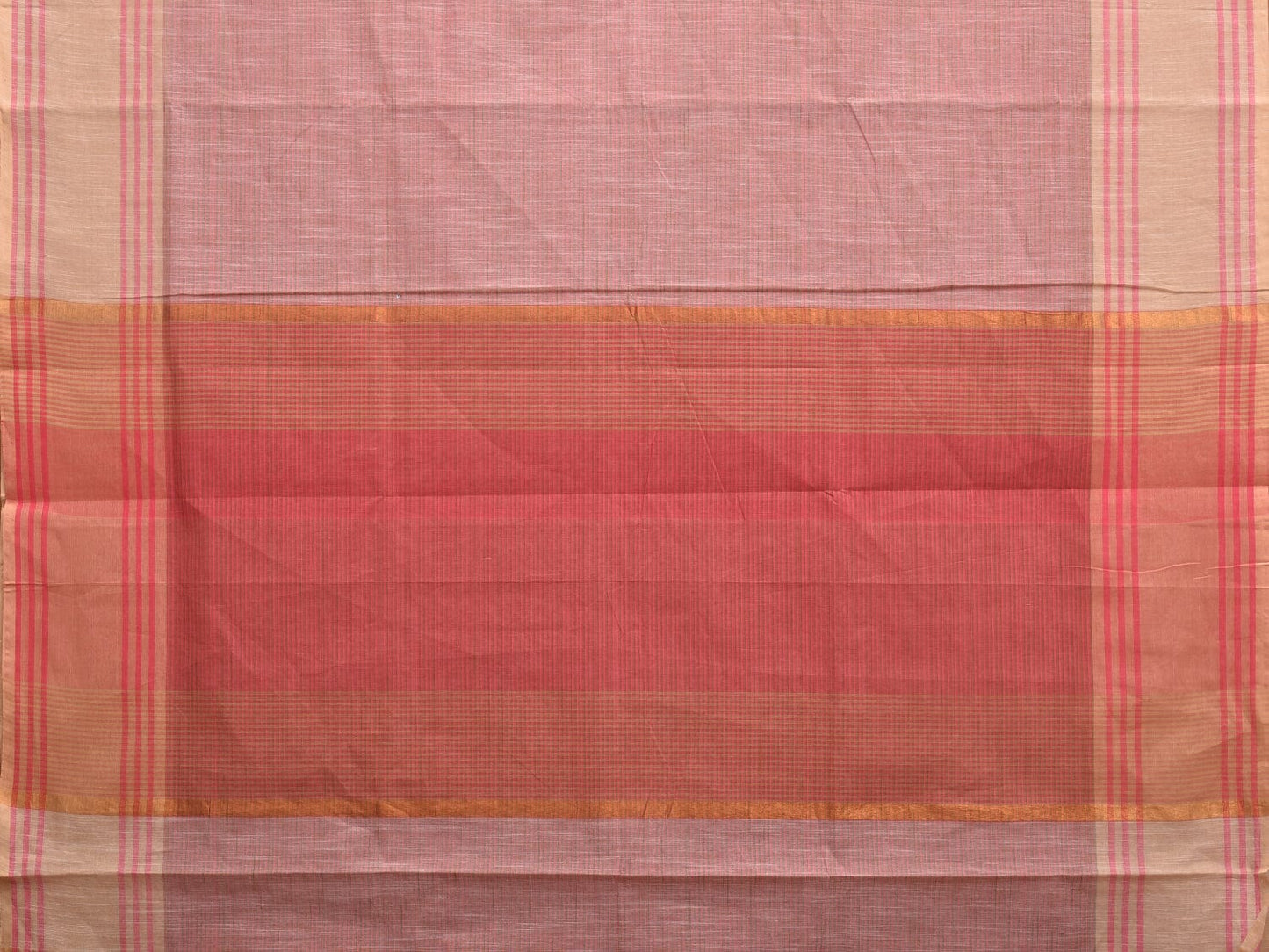 Light Pink Kanchipuram Cotton Handloom Saree with Strips Design k0556