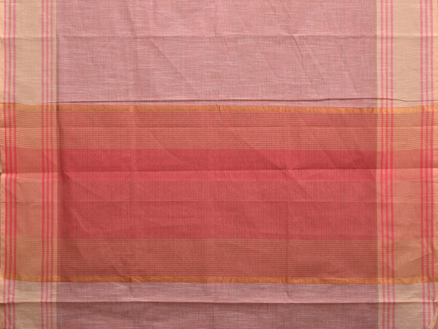 Light Pink Kanchipuram Cotton Handloom Saree with Strips Design k0556
