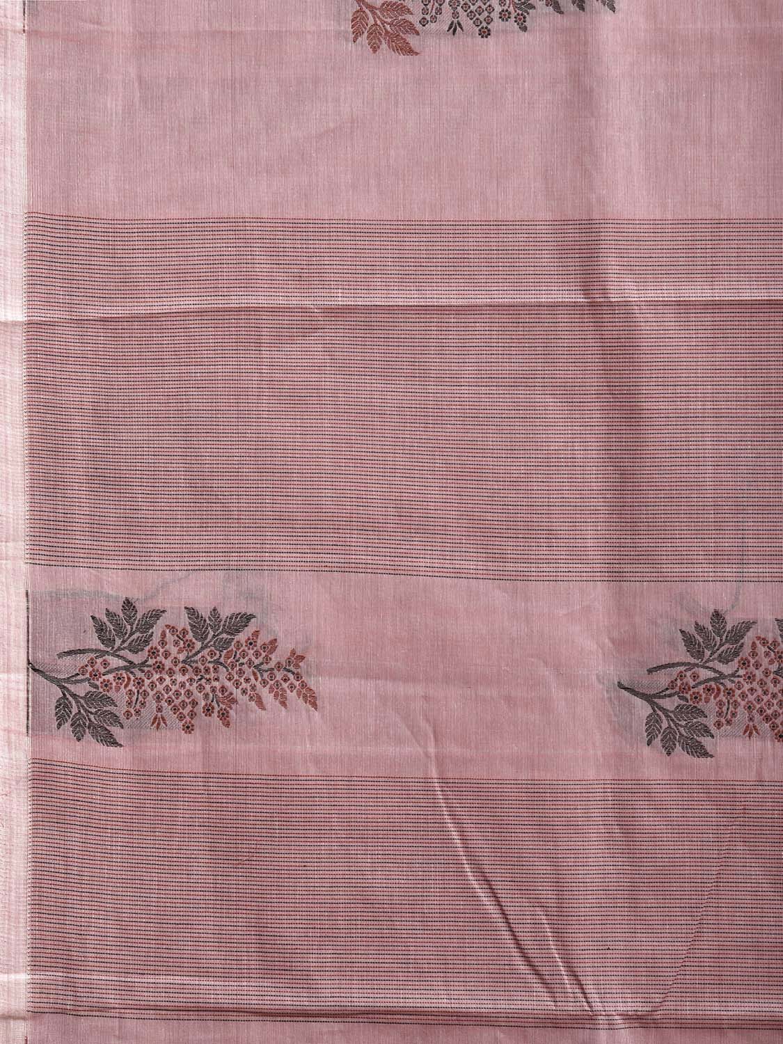 Light Pink Kanchipuram Cotton Saree with Floral Buta and Pallu Design k0850