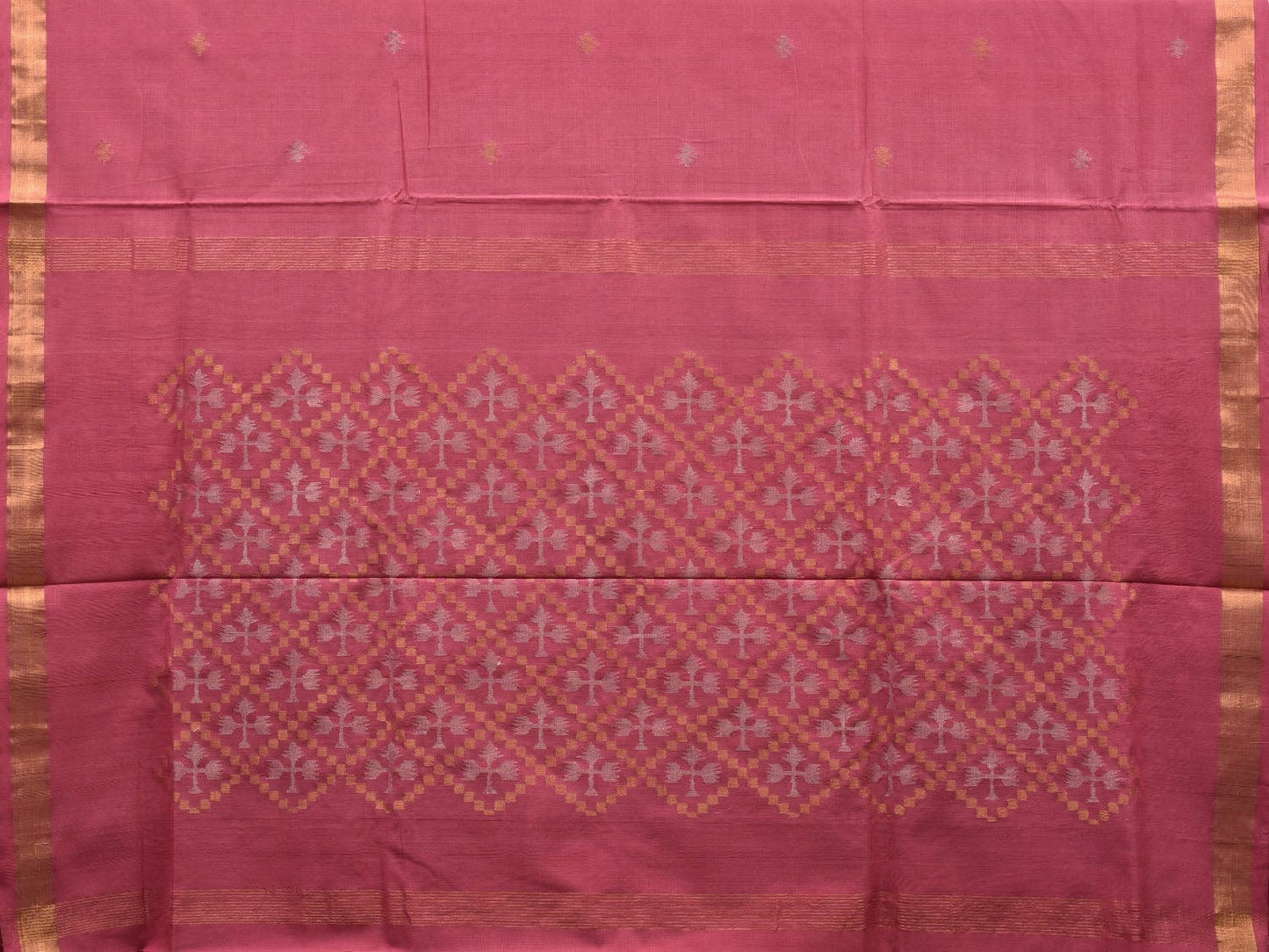 Light Pink Uppada Cotton Handloom Saree with Jamdani Pallu Design u1845