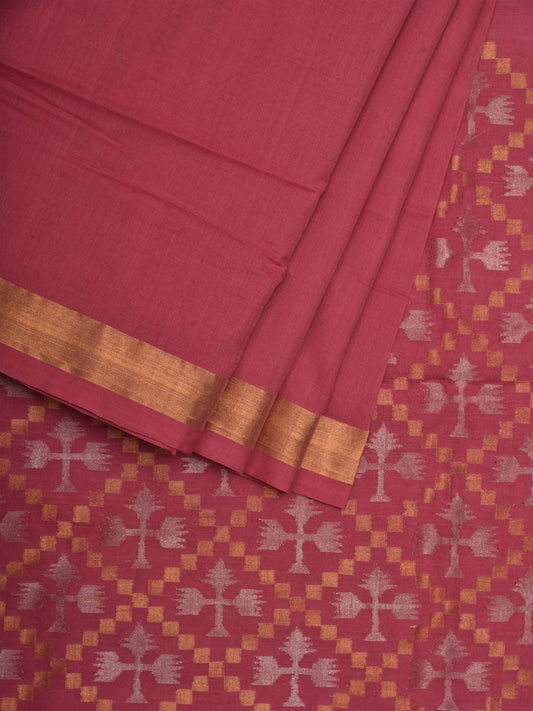 Light Pink Uppada Cotton Handloom Saree with Jamdani Pallu Design u1845
