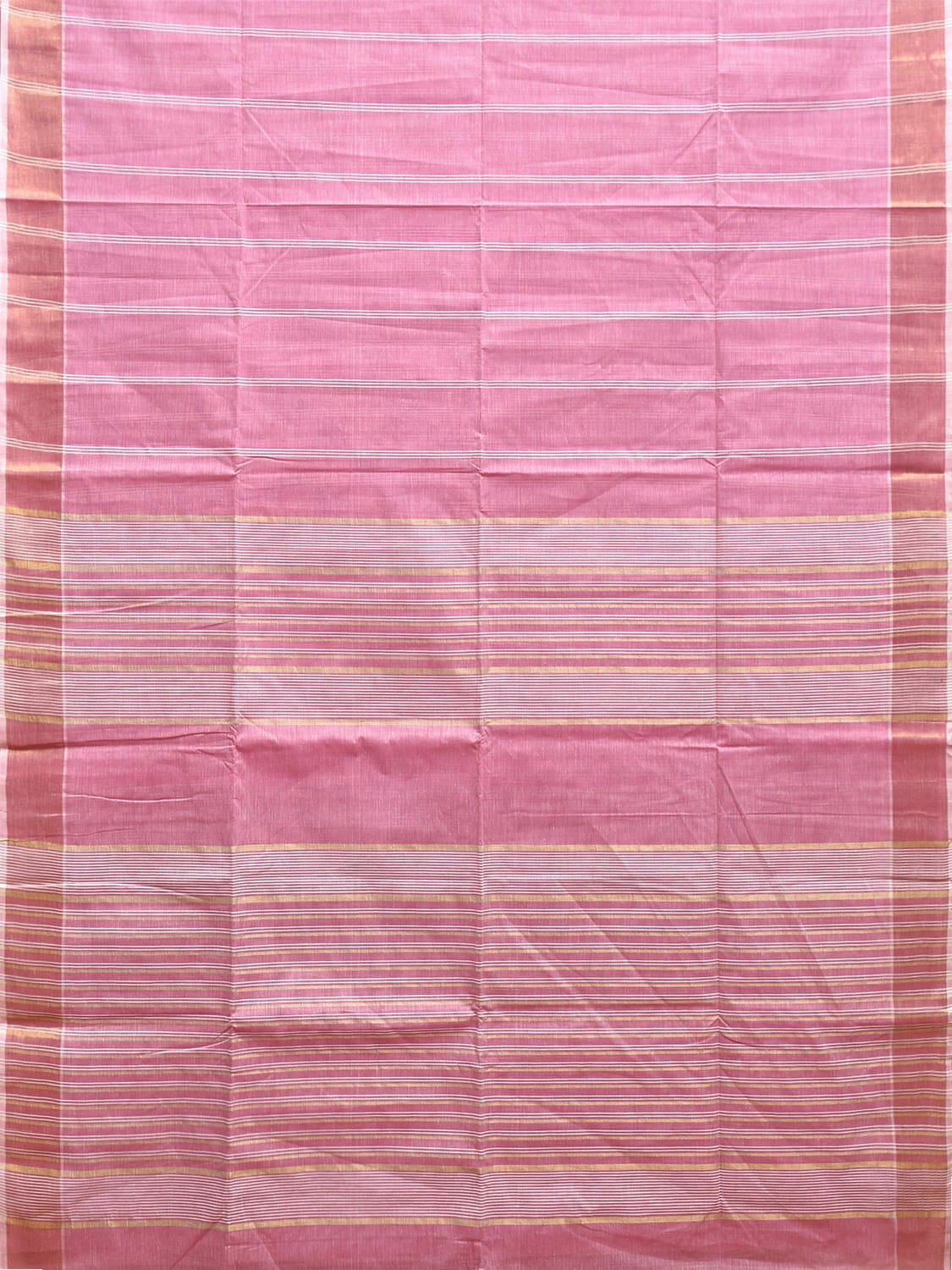 Light Pink Venkatagiri Cotton Saree with Strips Body and Pallu Design v0099