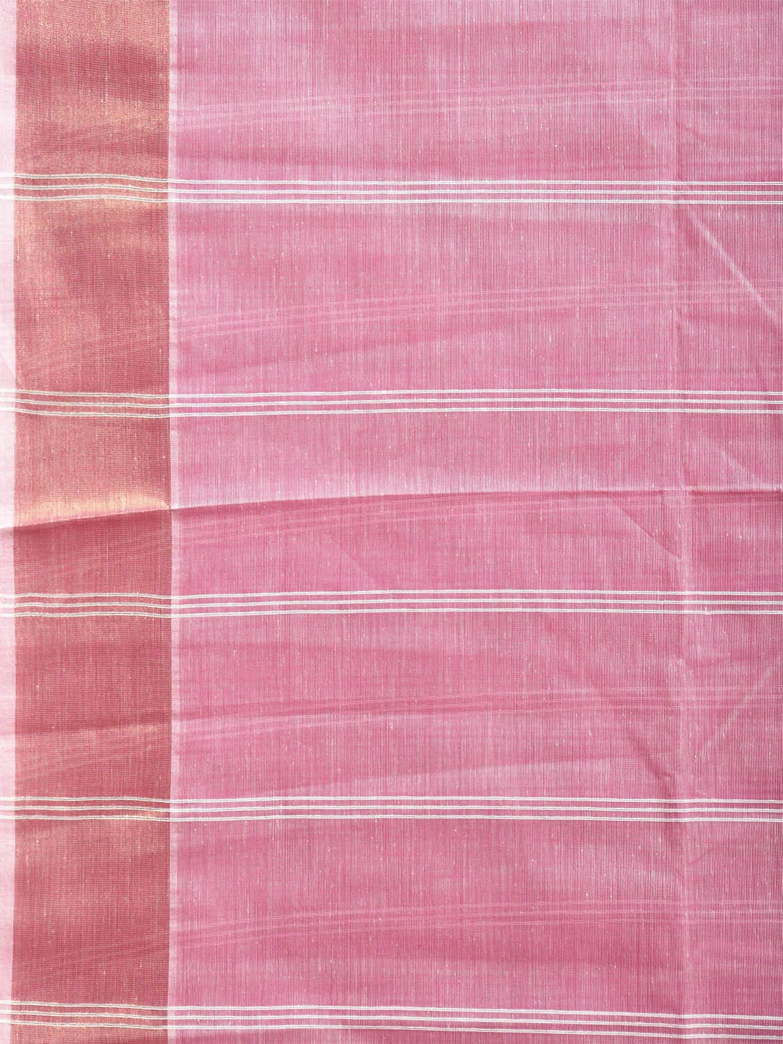 Light Pink Venkatagiri Cotton Saree with Strips Body and Pallu Design v0099