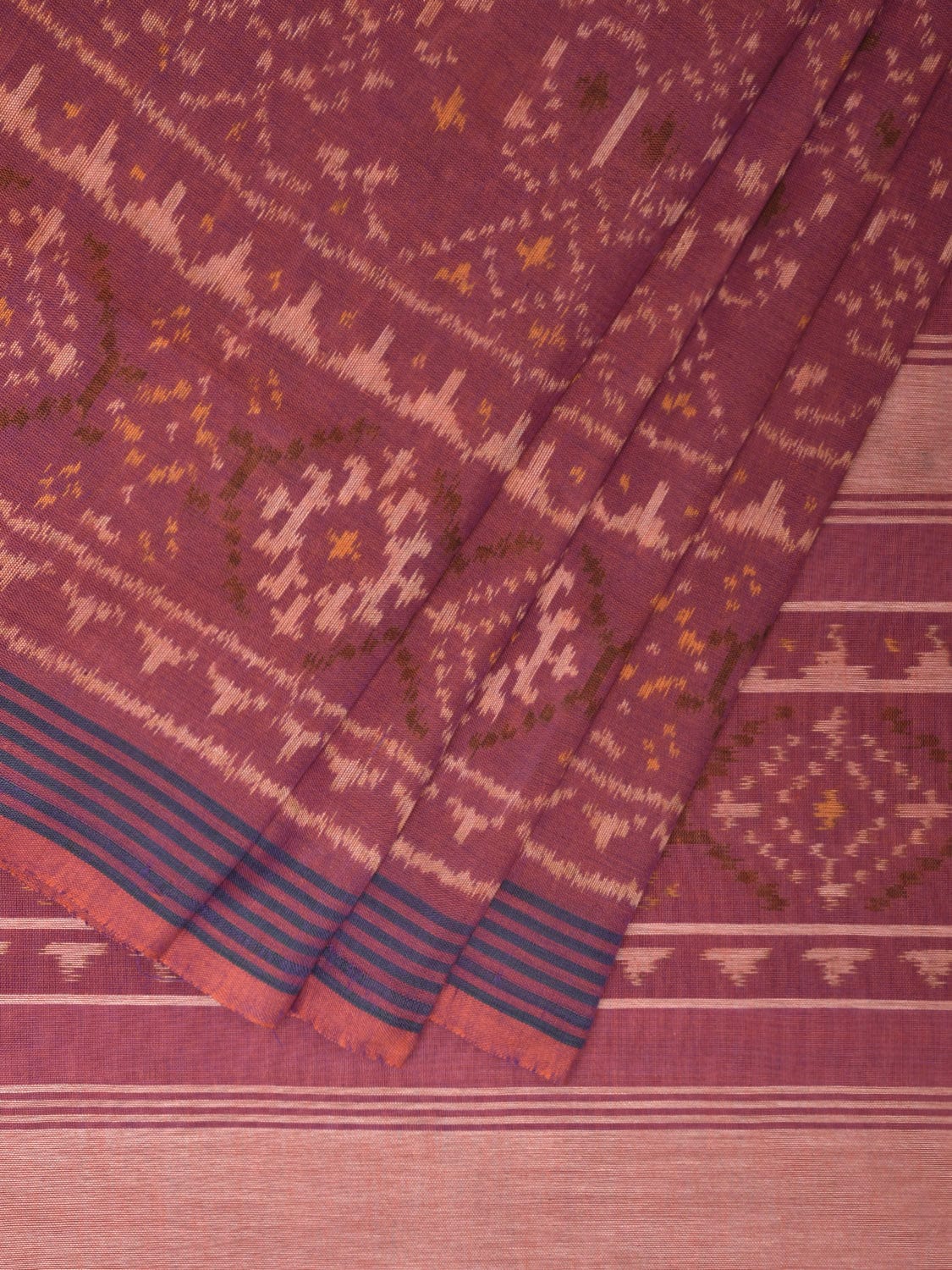 Light Purple Pochampally Ikat Cotton Handloom Saree with All Over Design i0871