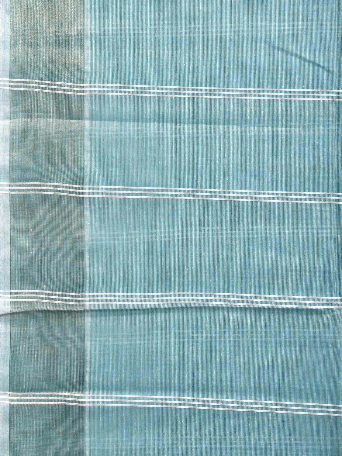 Light Turquoise Venkatagiri Cotton Saree with Strips Body and Pallu Design v0100