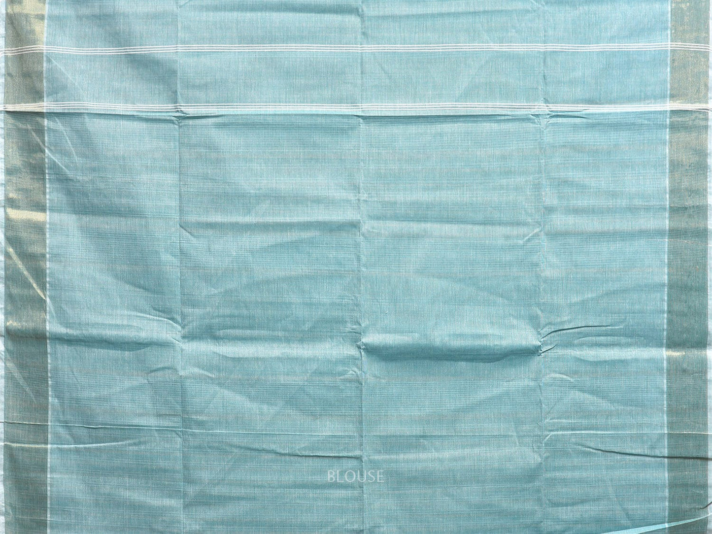 Light Turquoise Venkatagiri Cotton Saree with Strips Body and Pallu Design v0100