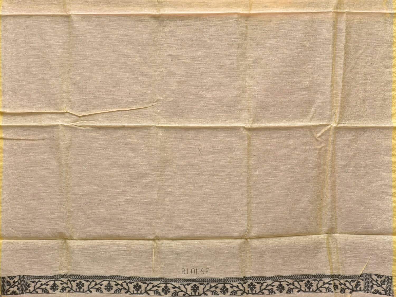 Light Yellow Banaras Cotton Handloom Saree with Border Design b0291