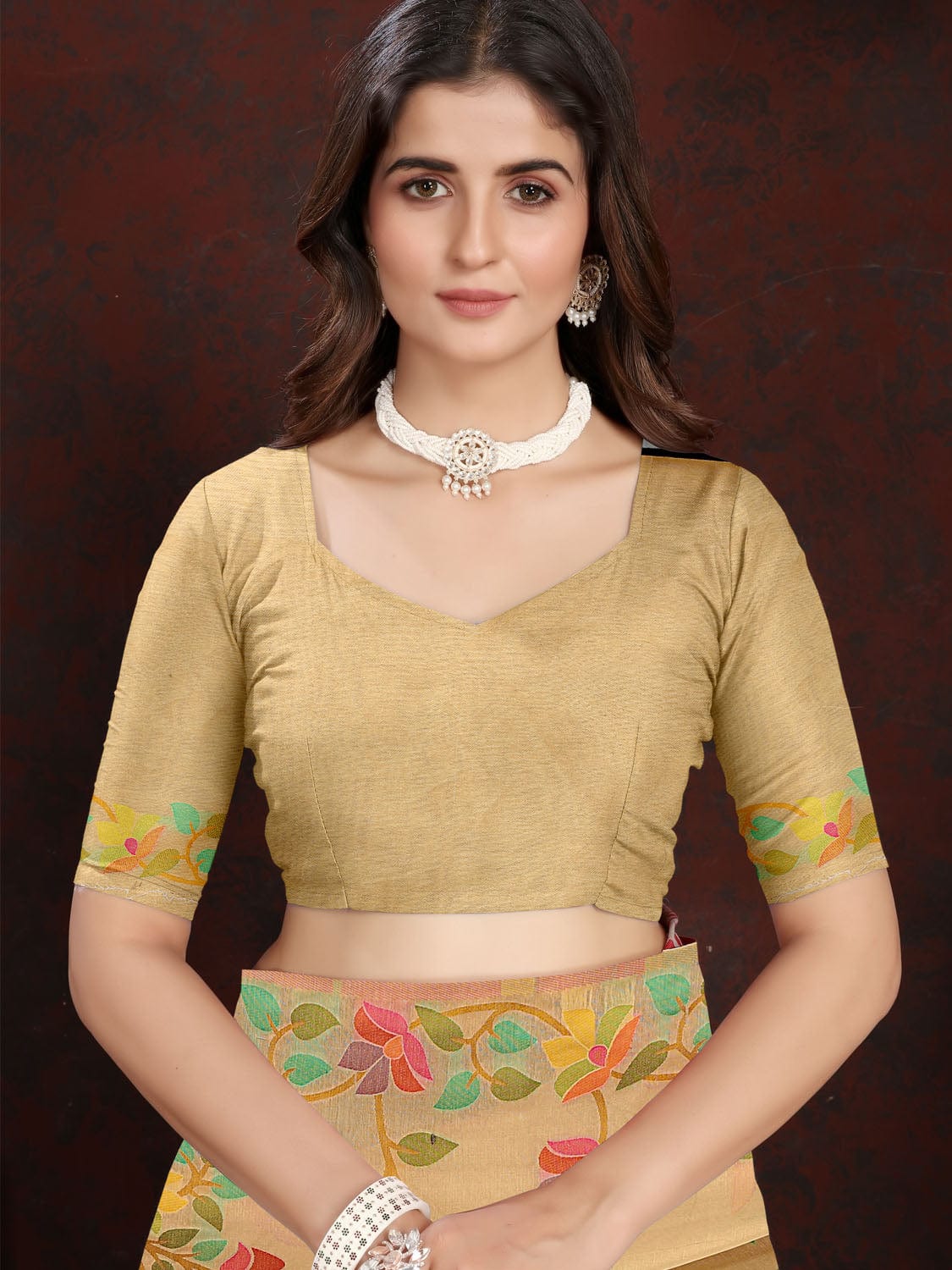 Light Yellow Dhakai Jamdani Cotton Viscose Saree with Floral Border and Pallu Design dj0101