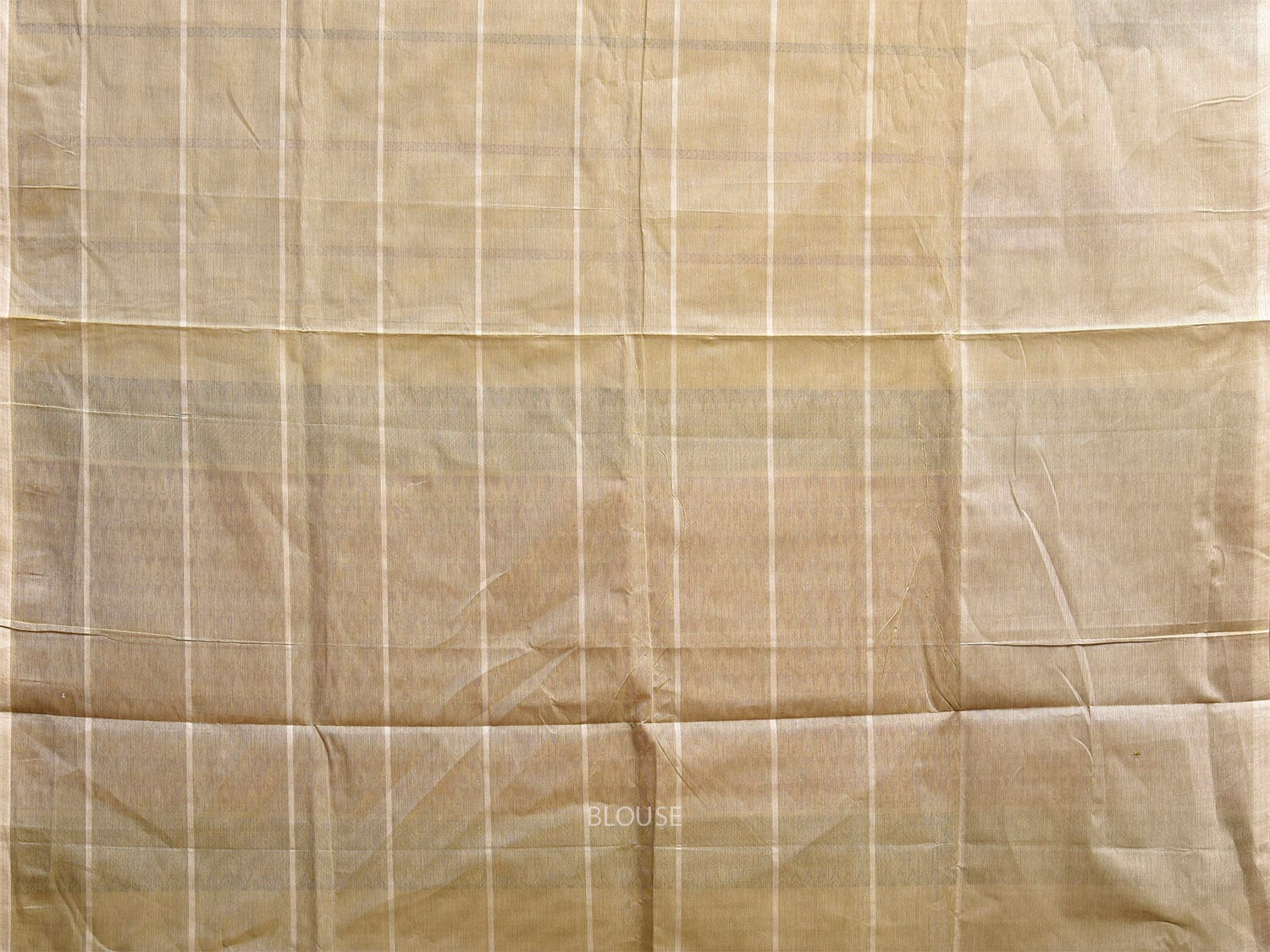 Light Yellow Kanchipuram Cotton Saree with Big Checks and Mango Border Design k0840