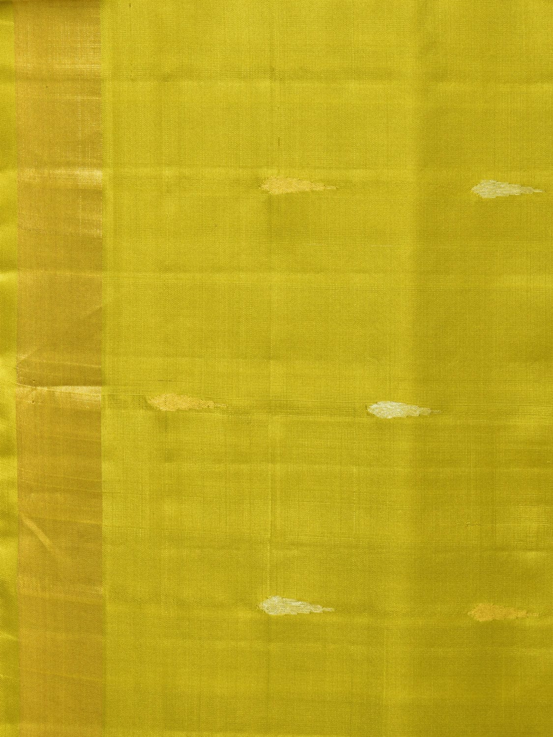 Lime Green Uppada Silk Handloom Saree with Floral Pallu Design u2178