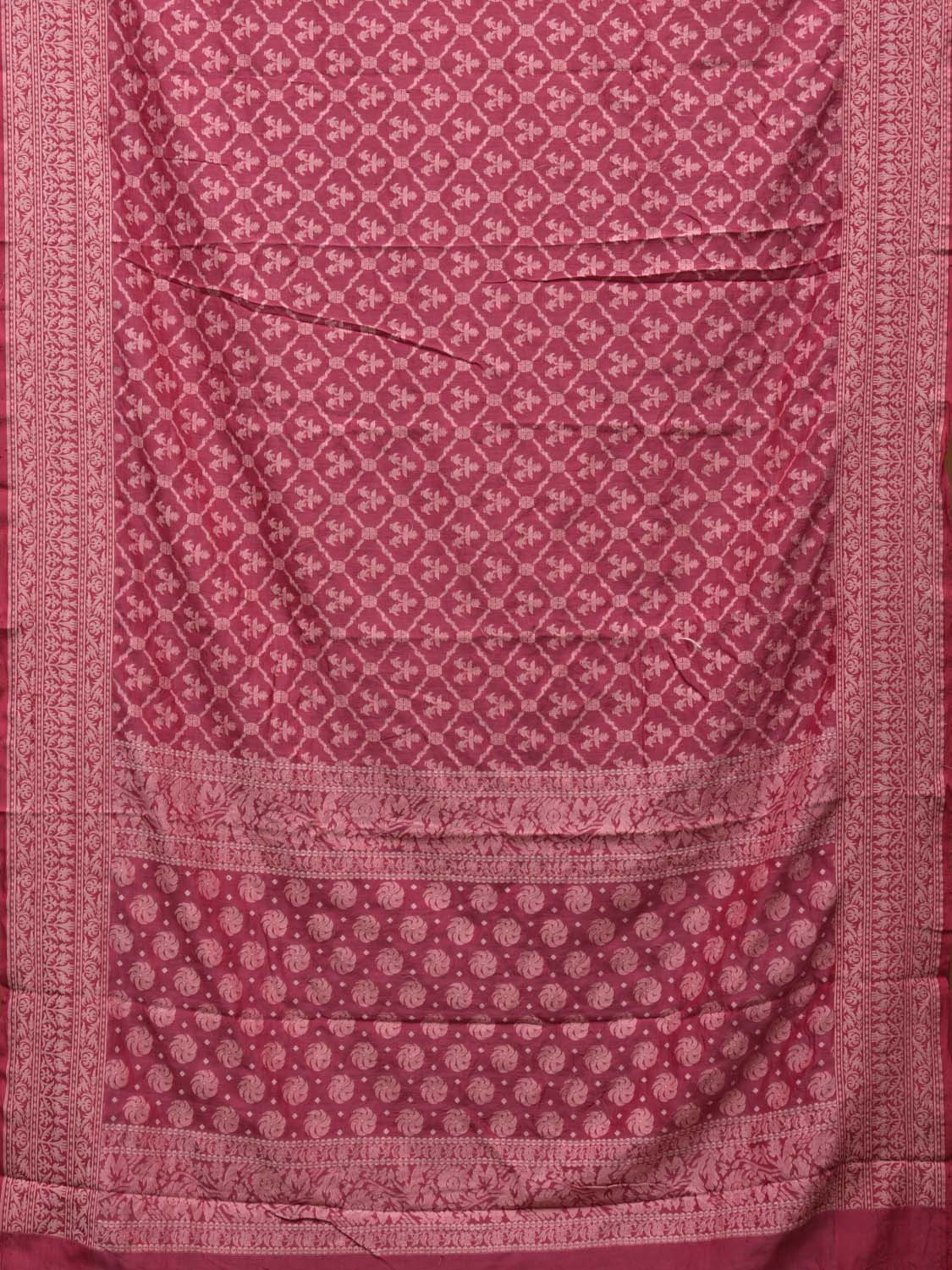 Magenta Cut Work Cotton Handloom Saree with All Over Jamdani Style Design o0390