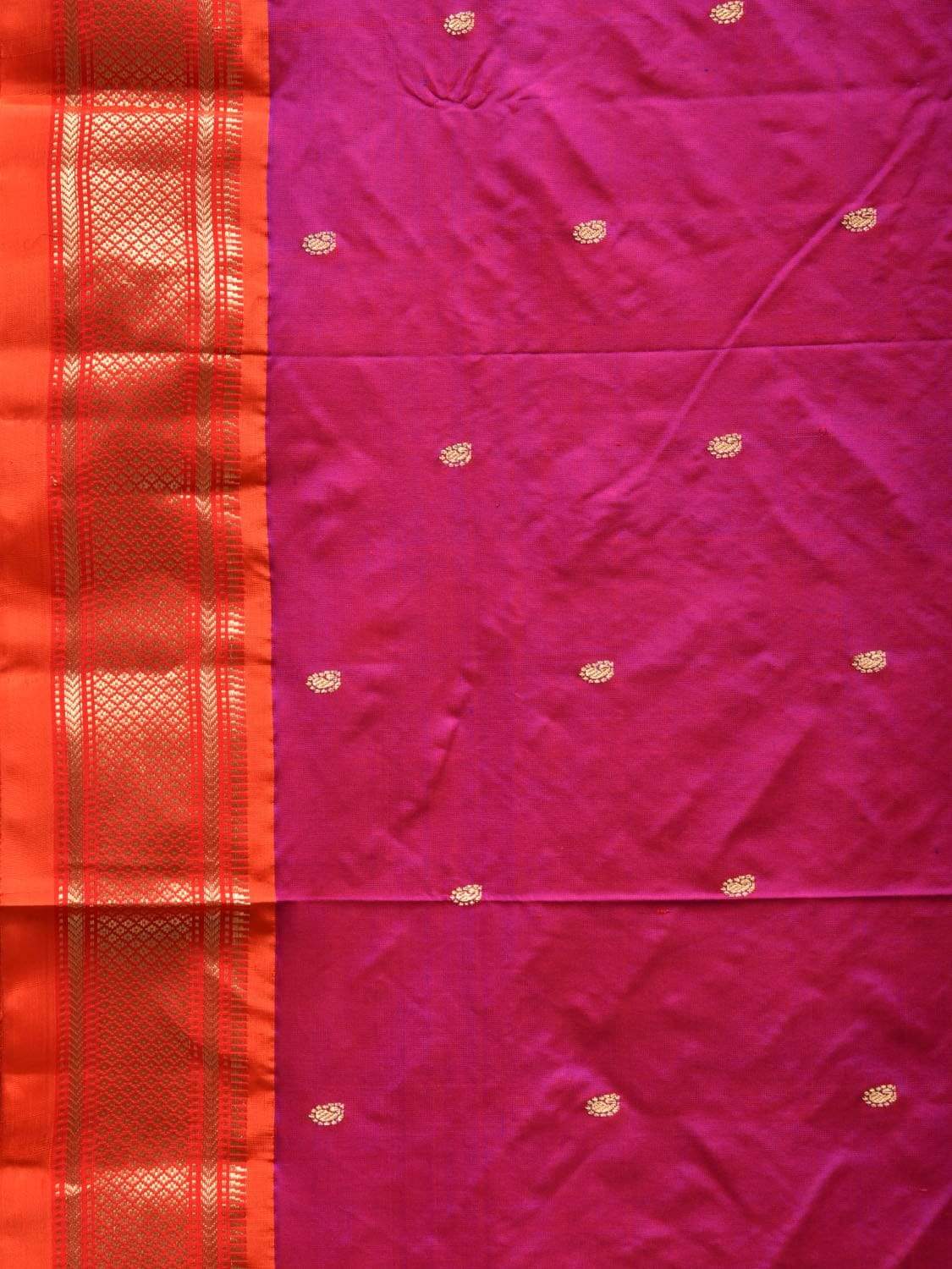 Magenta Paithani Silk Handloom Saree with Double Pallu Design p0375