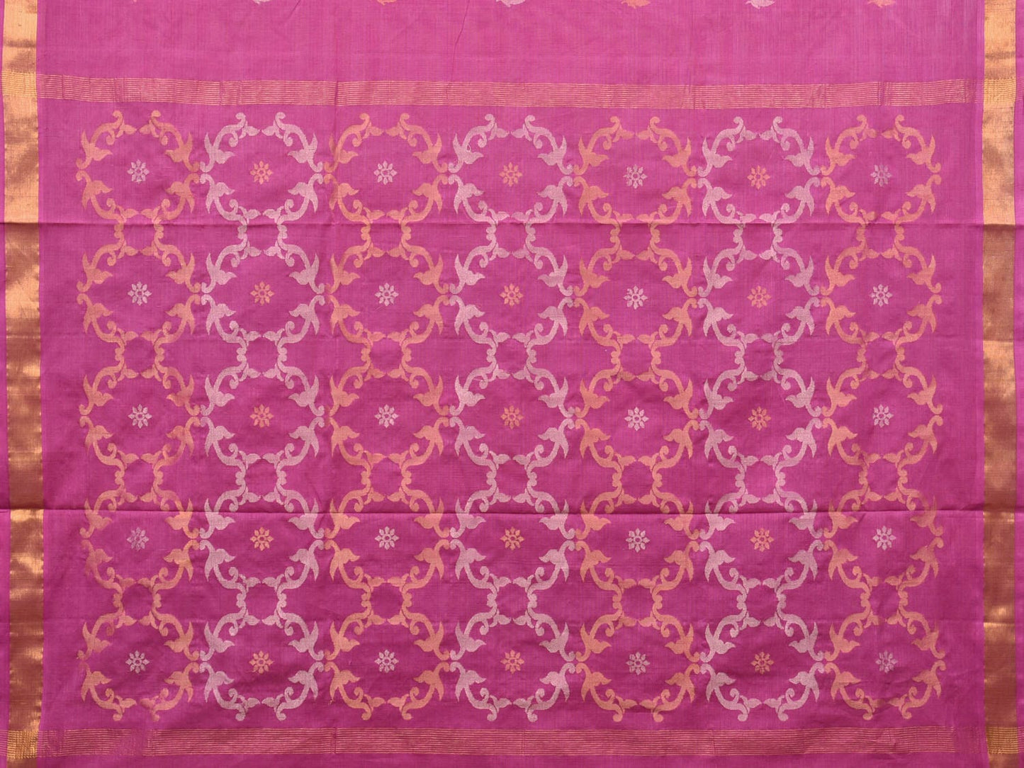 Magenta Uppada Cotton Handloom Saree with Grill Pallu Design u1979