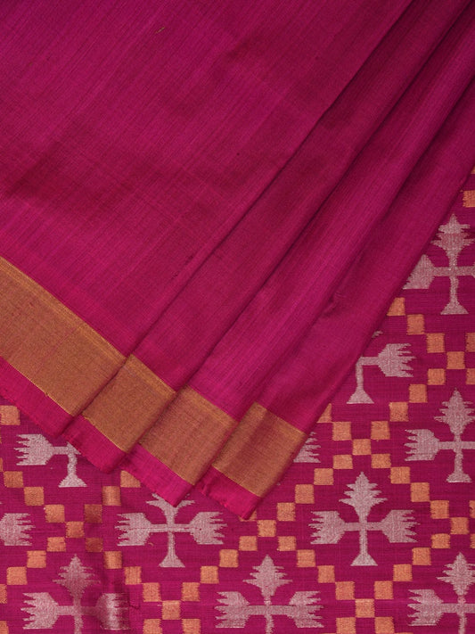 Magenta Uppada Silk Handloom Saree with Jamdani Pallu Design u2257
