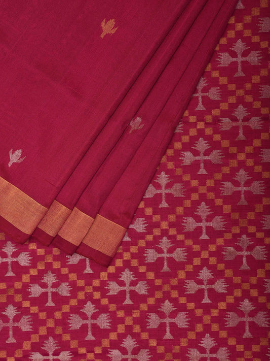 Magenta Uppada Silk Handloom Saree with Jamdani Pallu Design u2302