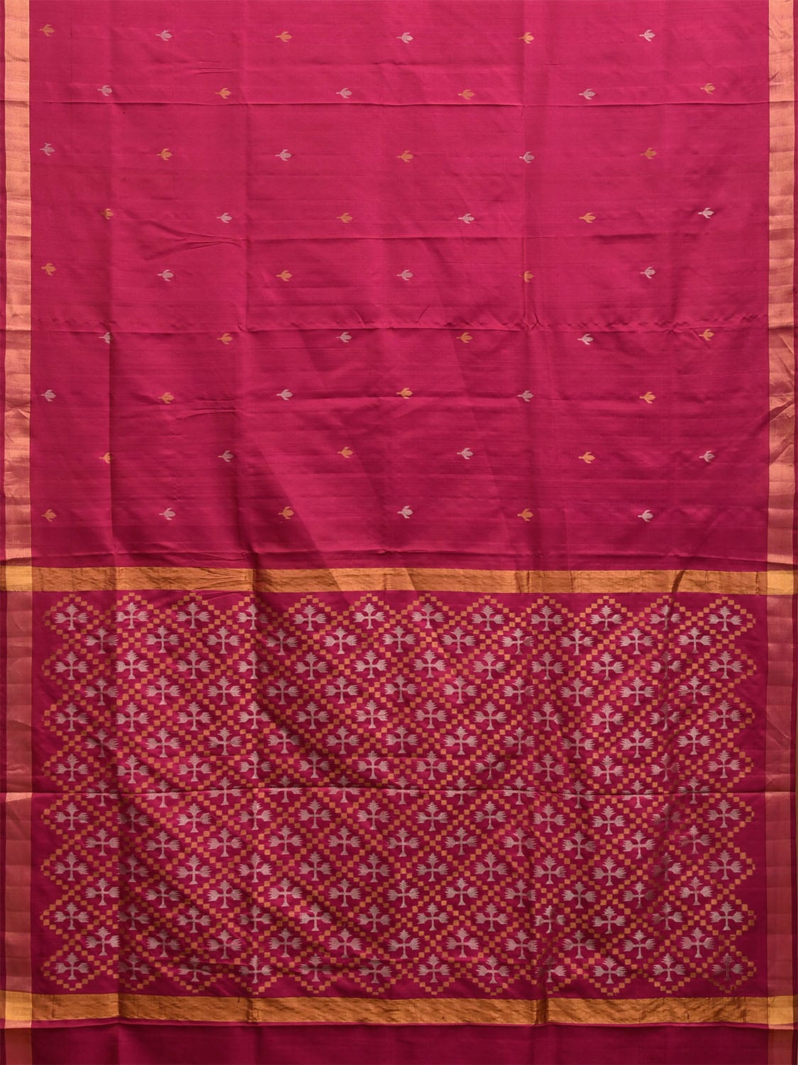 Magenta Uppada Silk Handloom Saree with Jamdani Pallu Design u2302