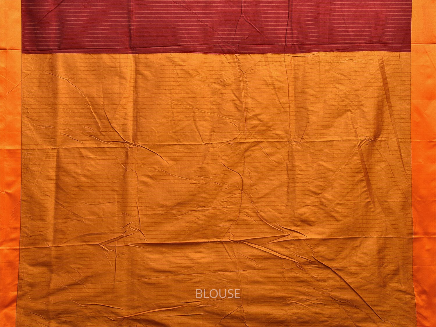 Maroon and Yellow ilkal Cotton Viscose Saree with Strips Design o0520