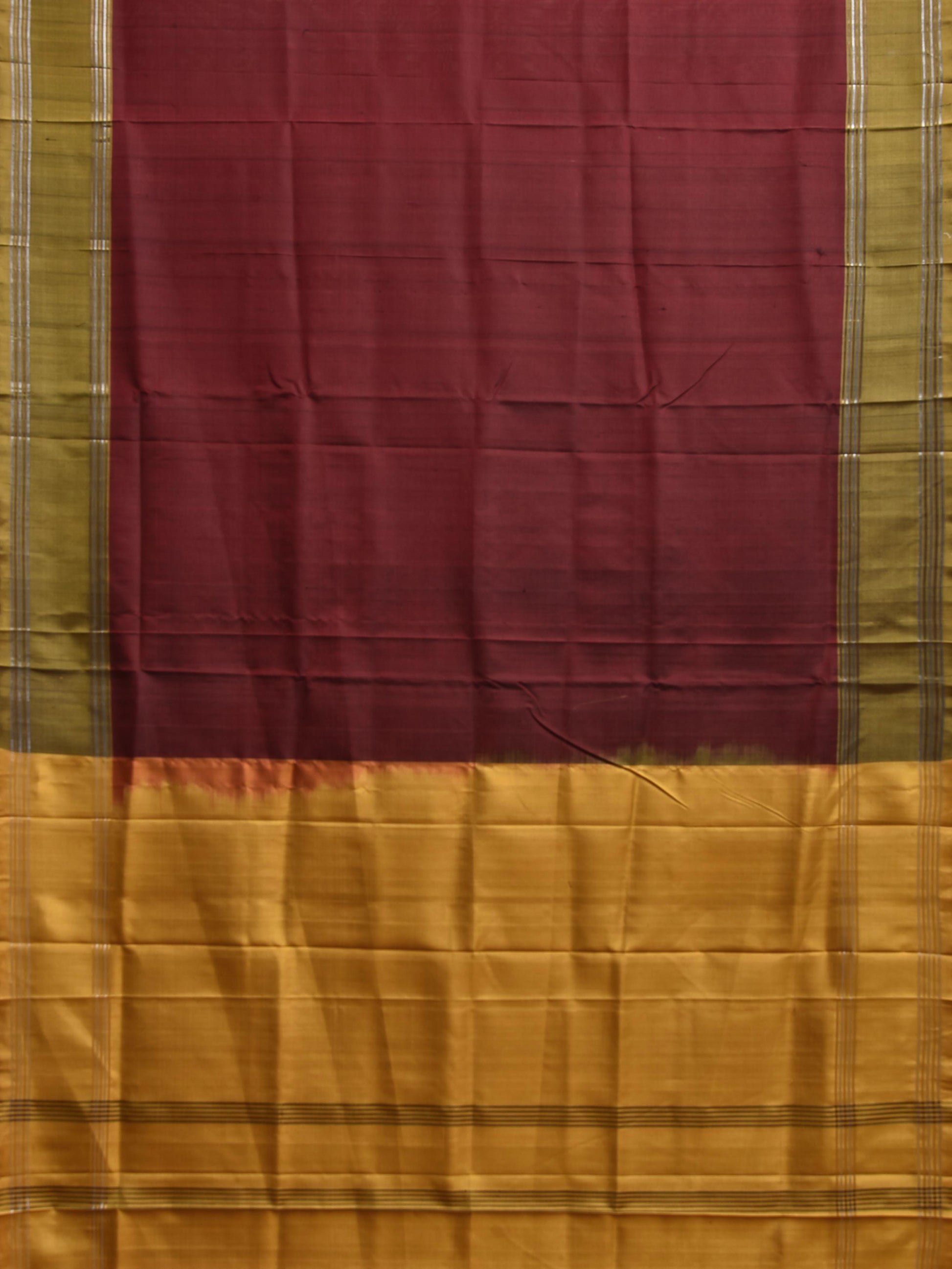 Maroon and Yellow Uppada Silk Handloom Saree with Big Checks Design u2363