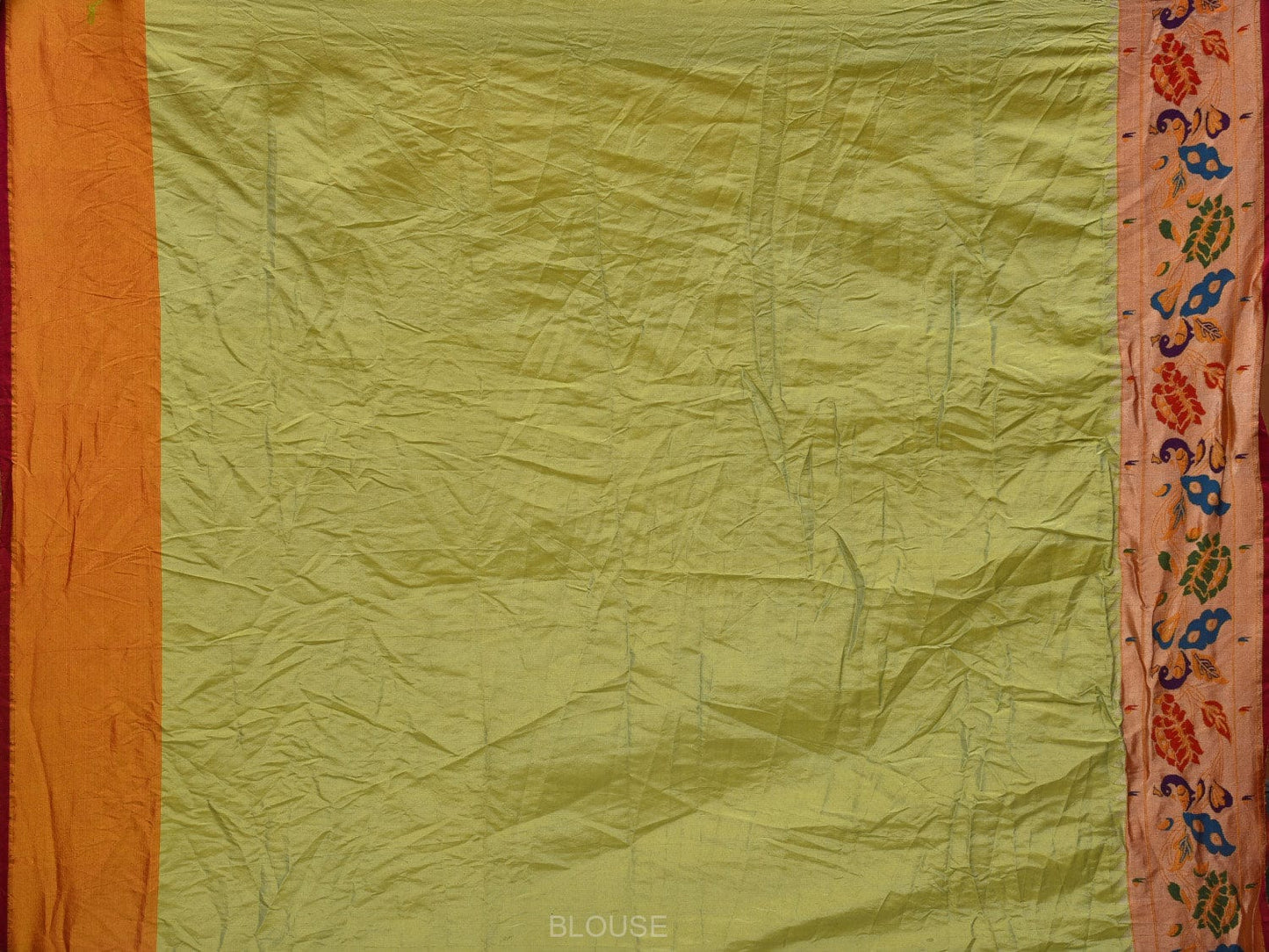 Maroon Bandhani Paithani Silk Handloom Saree with Peacocks Border Design bn0390