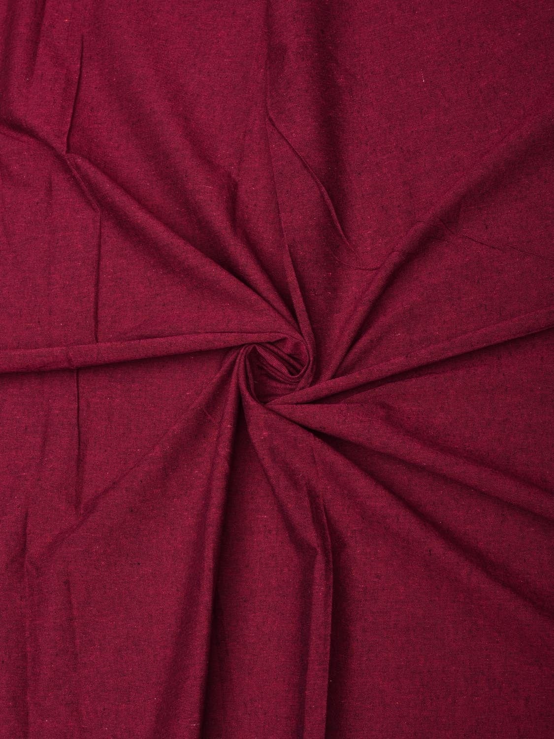 Maroon Cotton Handloom 2.5mts Plain Fabric f0186