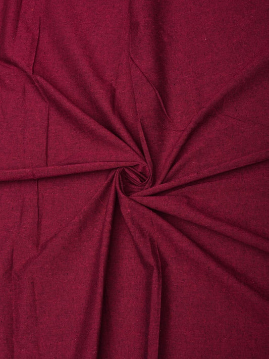 Maroon Cotton Handloom 2.5mts Plain Fabric f0186