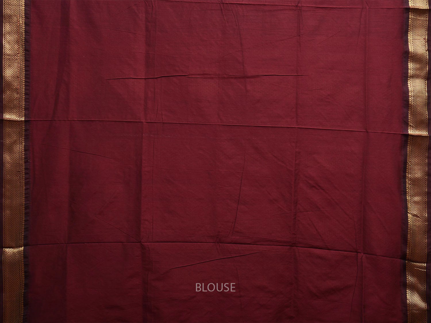 Maroon Gadwal Cotton Saree with Pallu and Border Design g0441