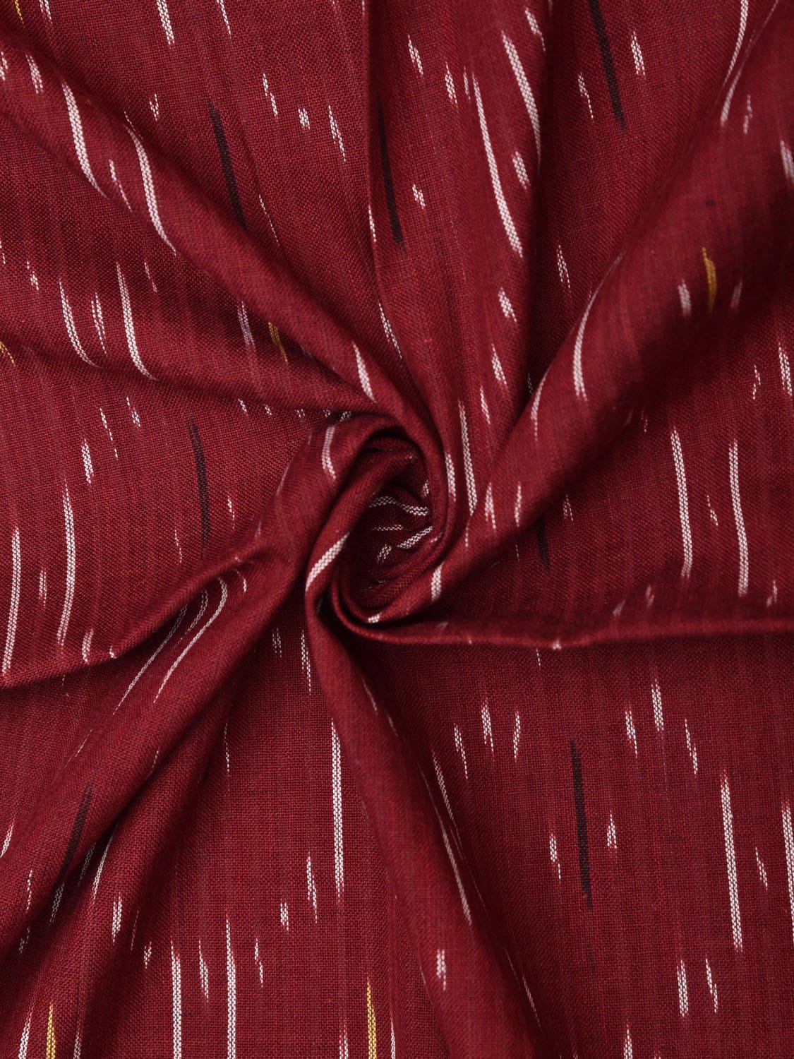 Maroon Ikat Cotton Handloom 2.5mts Fabric with Grill Design f0264
