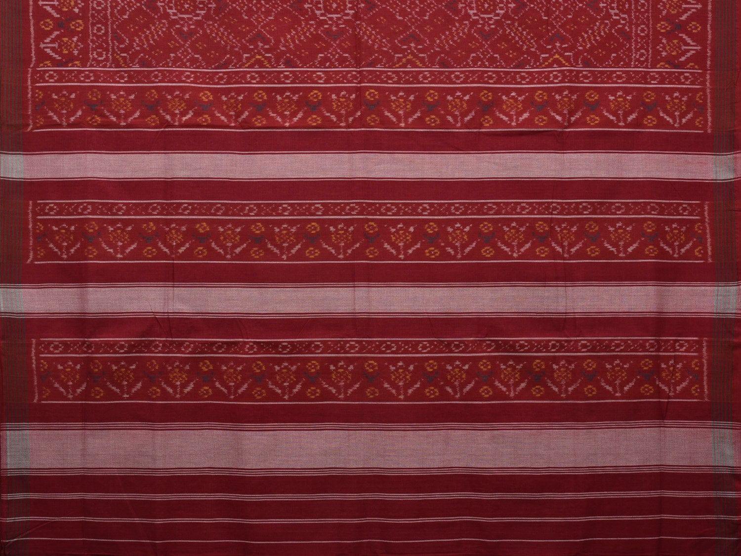 Maroon Ikat Cotton Handloom Saree with All Over Design i0714