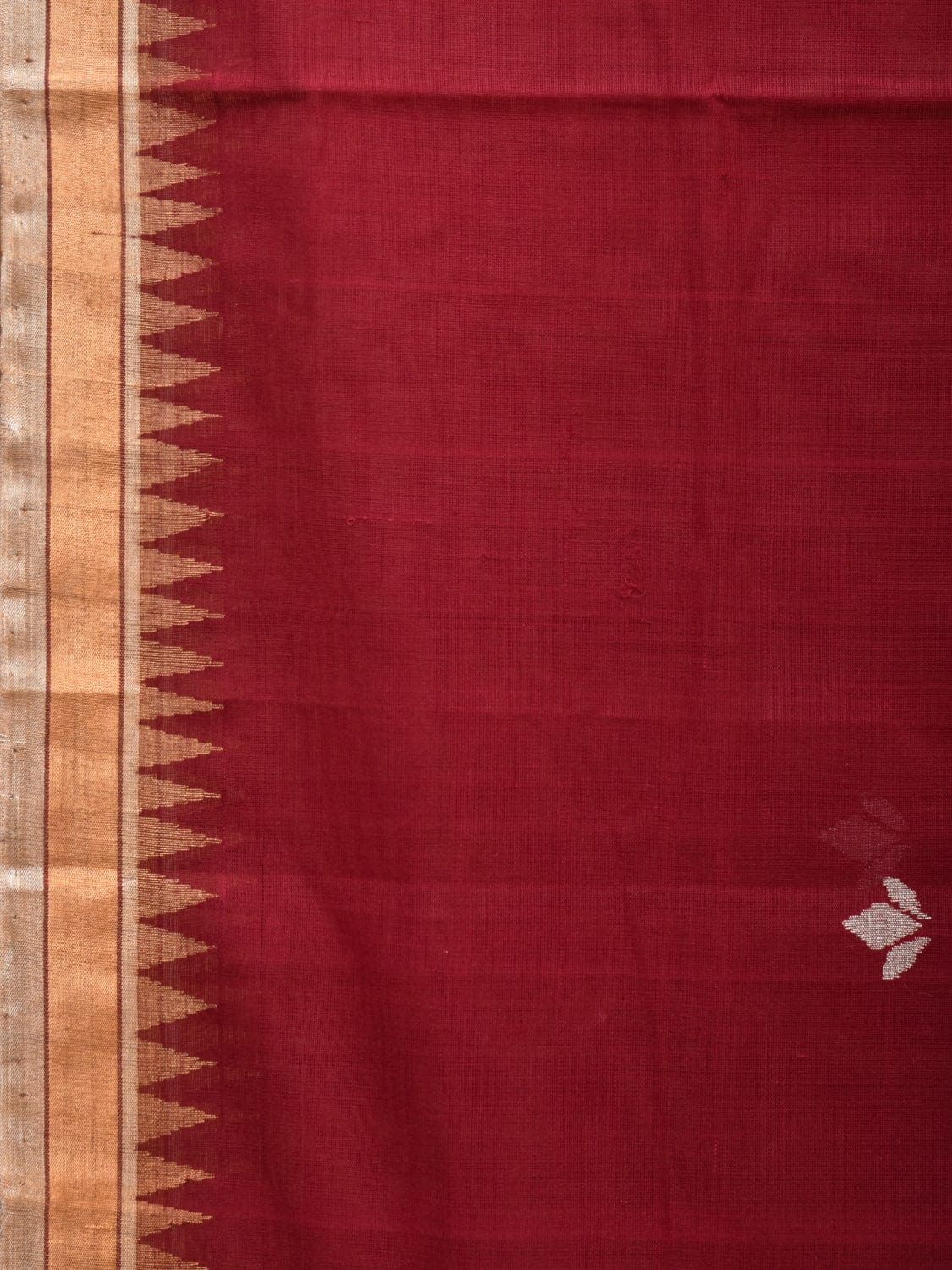 Maroon Khadi Cotton Handloom Saree with Flowers Pallu Design kh0658