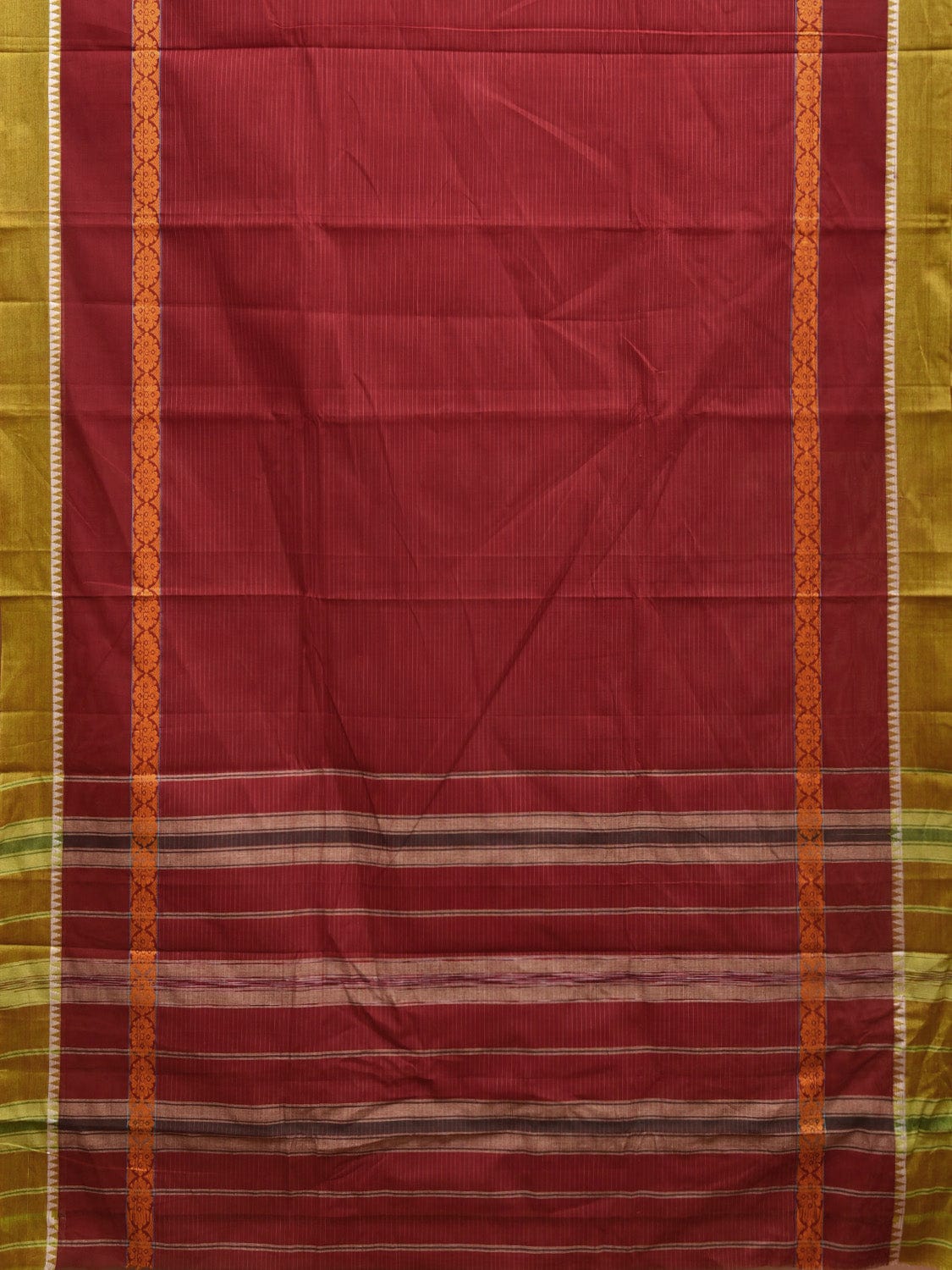 Maroon Narayanpet Cotton Handloom Saree with Big Border Design No Blouse np0949