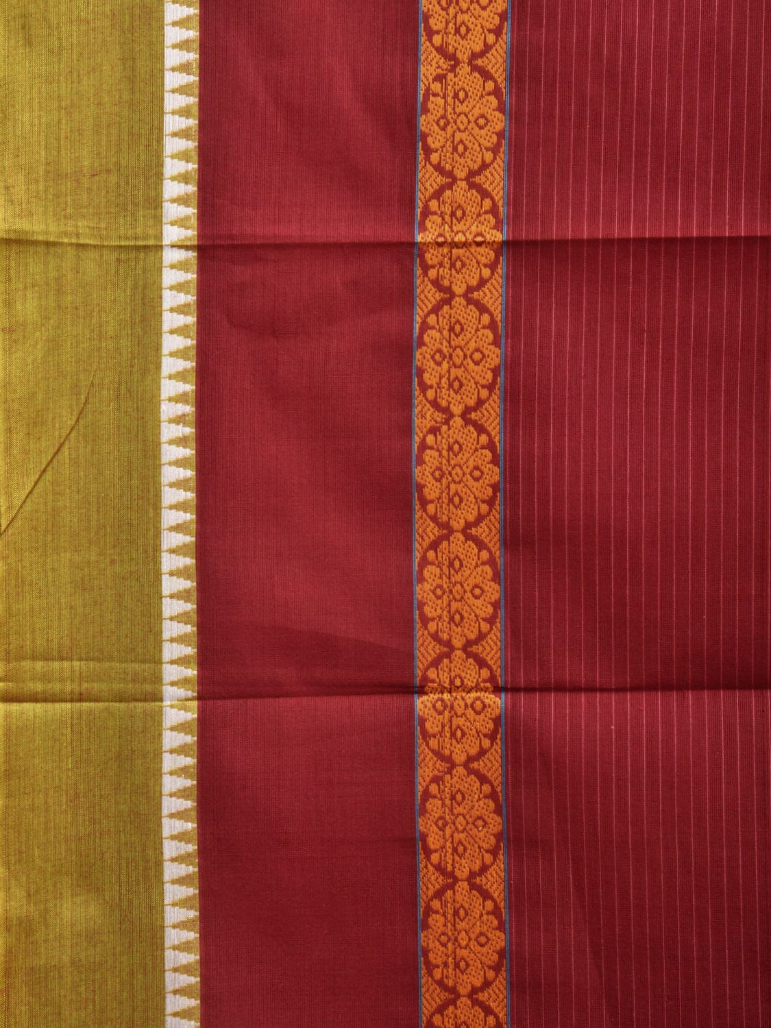Maroon Narayanpet Cotton Handloom Saree with Big Border Design No Blouse np0949