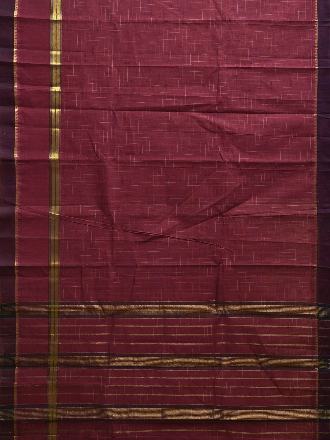 Maroon Narayanpet Cotton Handloom Saree with Big Border Design No Blouse np1150