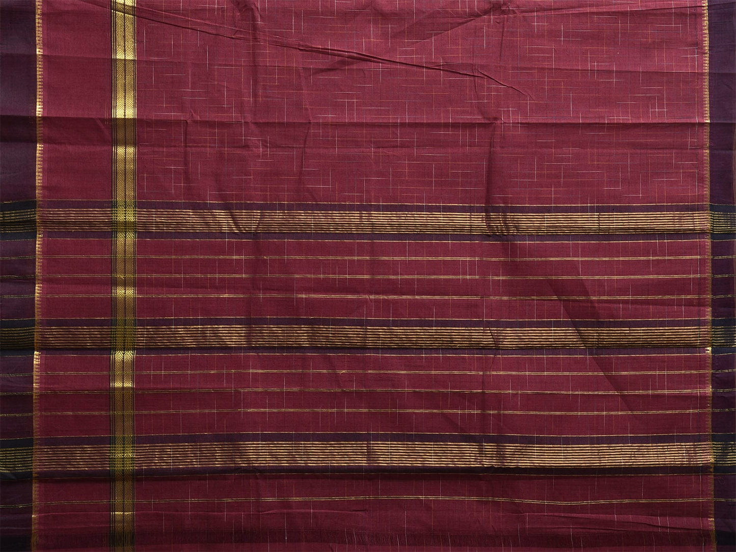 Maroon Narayanpet Cotton Handloom Saree with Big Border Design No Blouse np1150