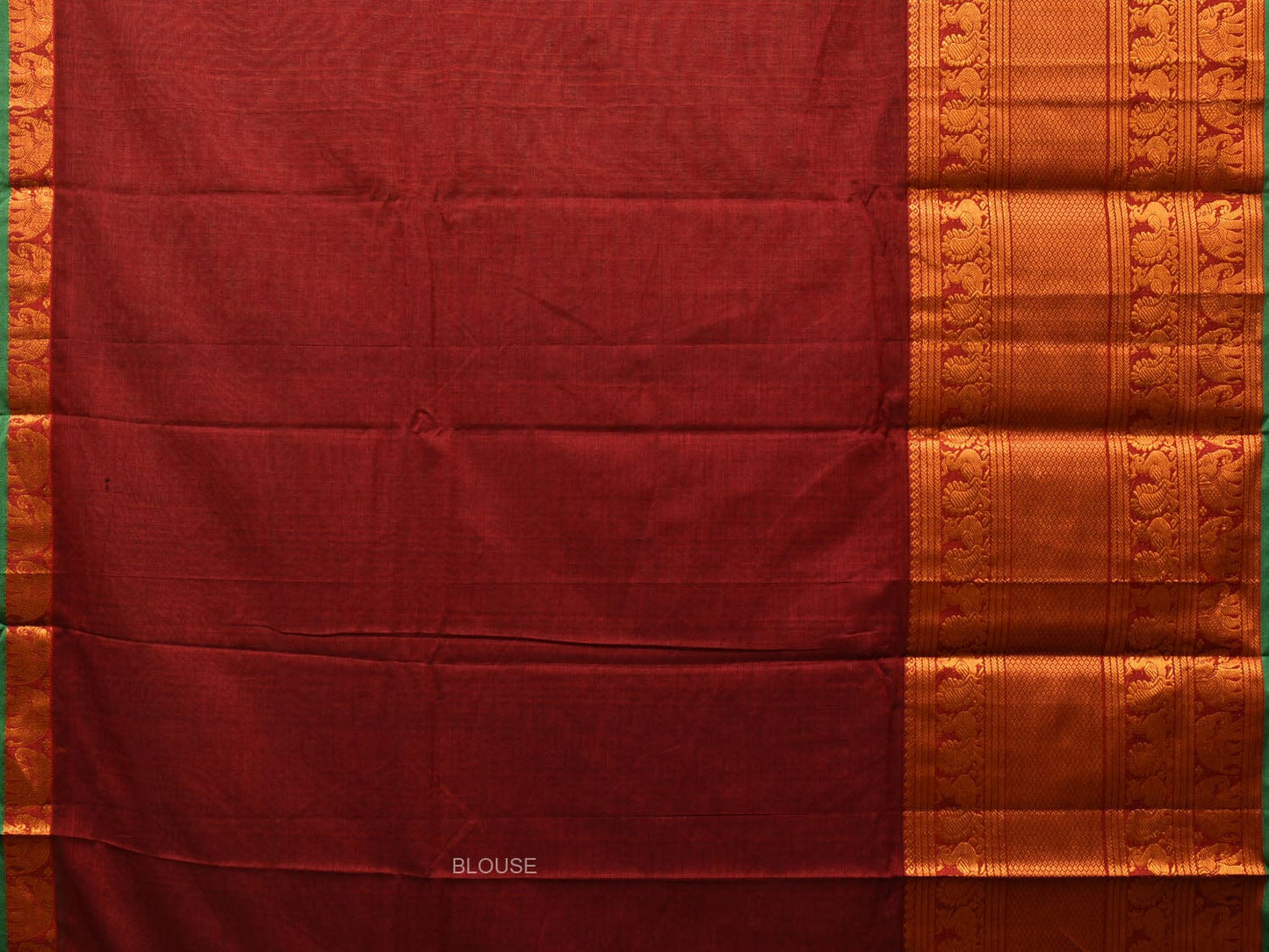 Maroon Narayanpet Cotton Handloom Saree with Big Zari Border Design np0687