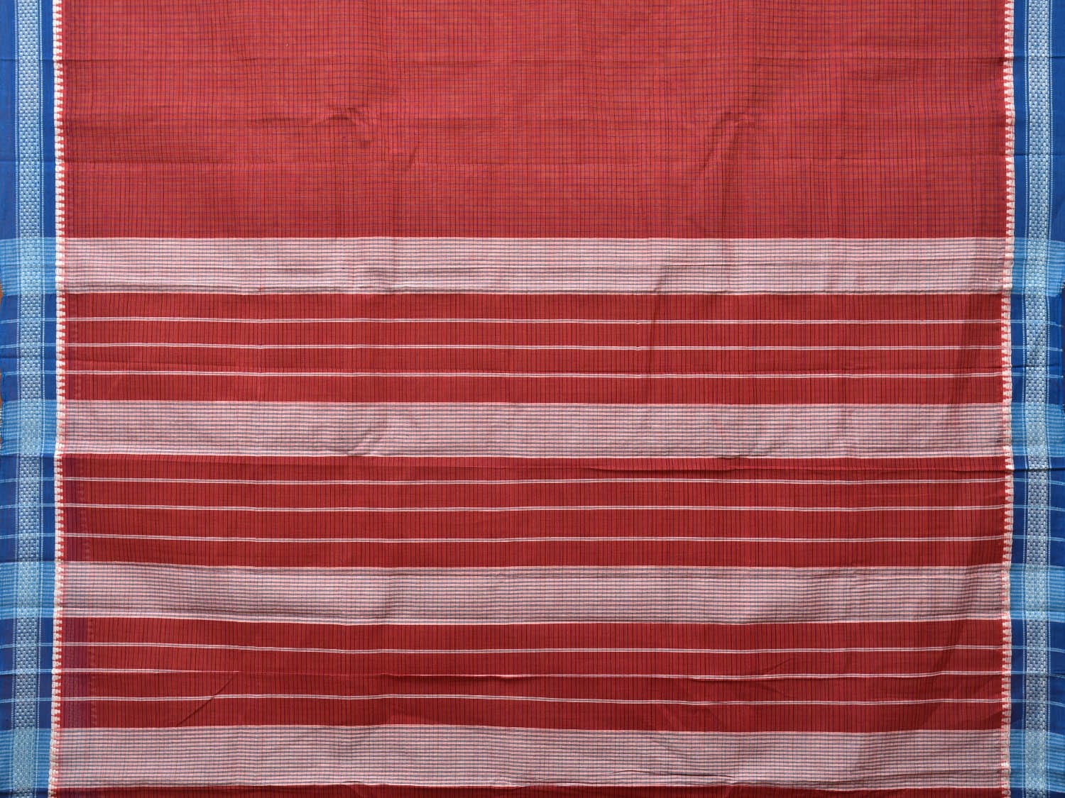 Maroon Narayanpet Cotton Handloom Saree with Checks Design No Blouse np0663