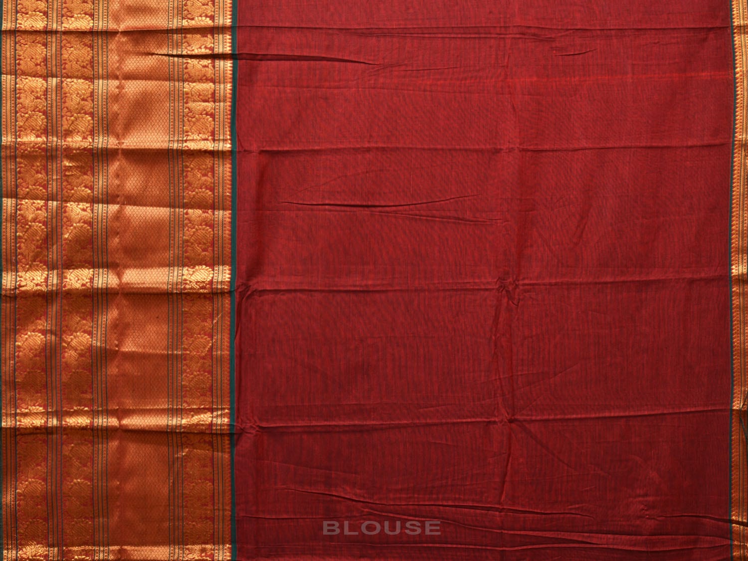 Maroon Narayanpet Cotton Handloom Saree with One Side Big Zari Border Design np0731